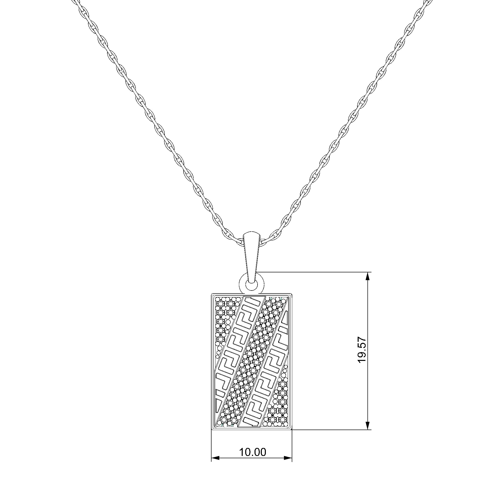 Pargold Solid Gold Chevron Gleam Pendant Necklace-Static