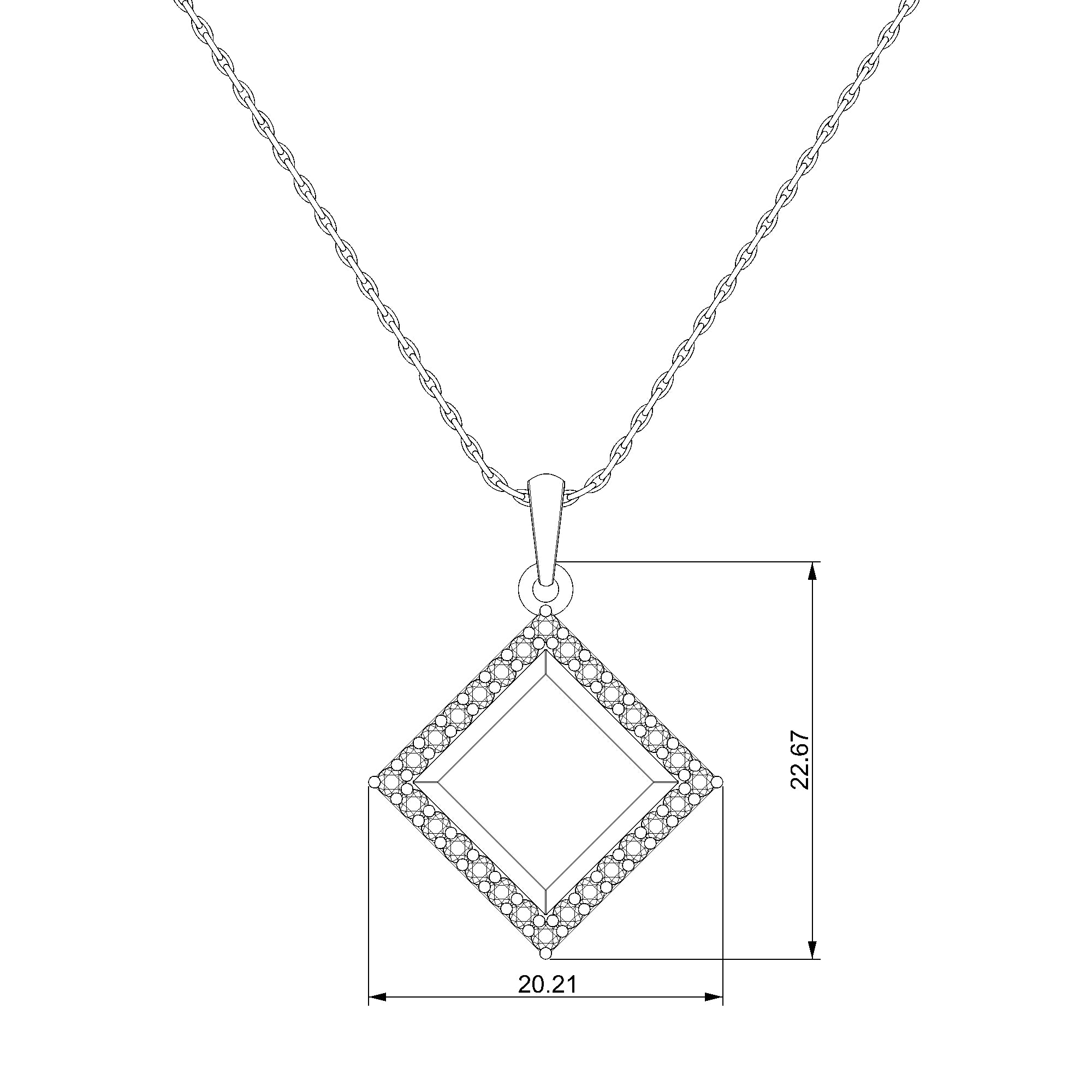 Pargold Solid Gold Geometric Gleam Pendant Necklace-Static