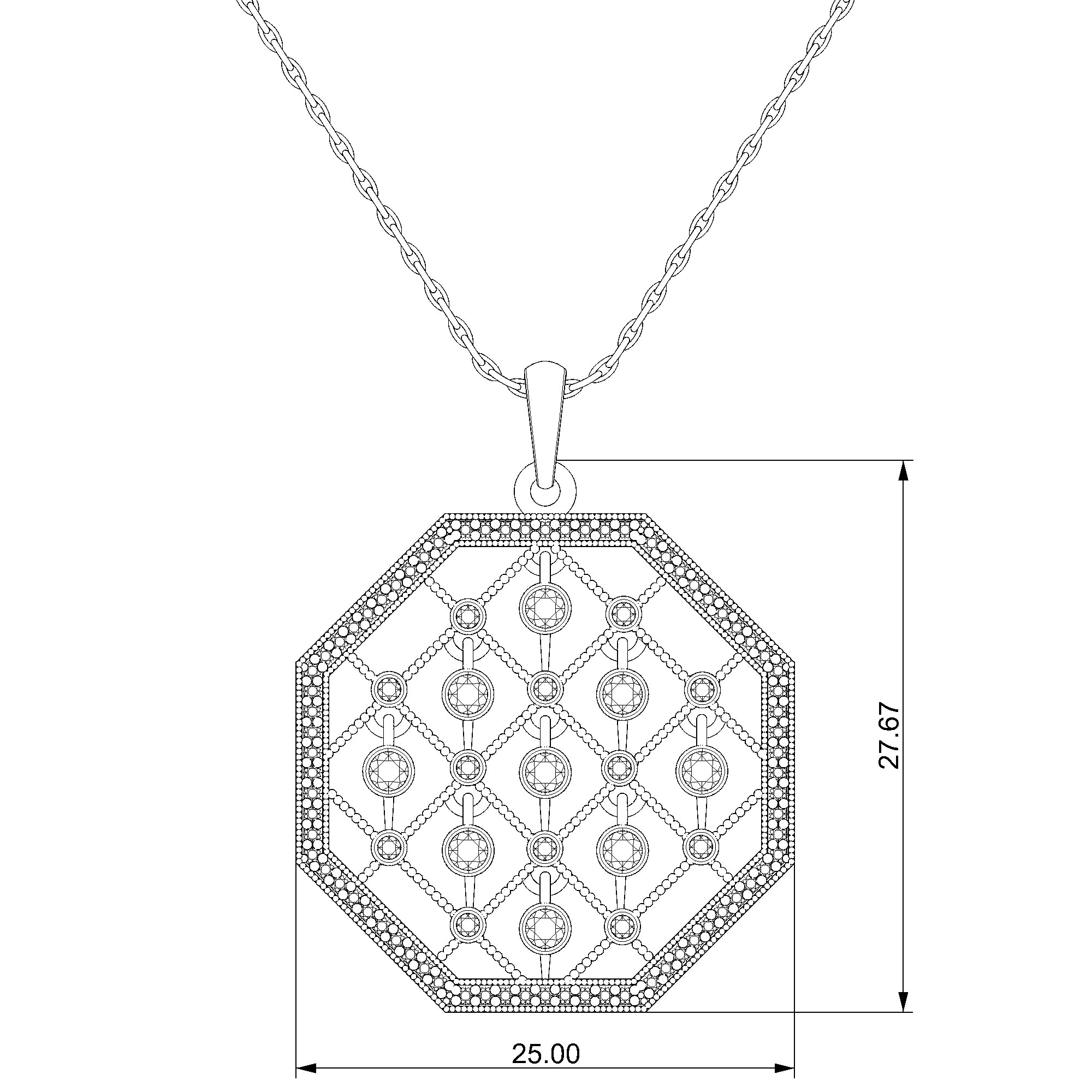 Pargold Solid Gold Harmony Hexa Pendant Necklace-Static