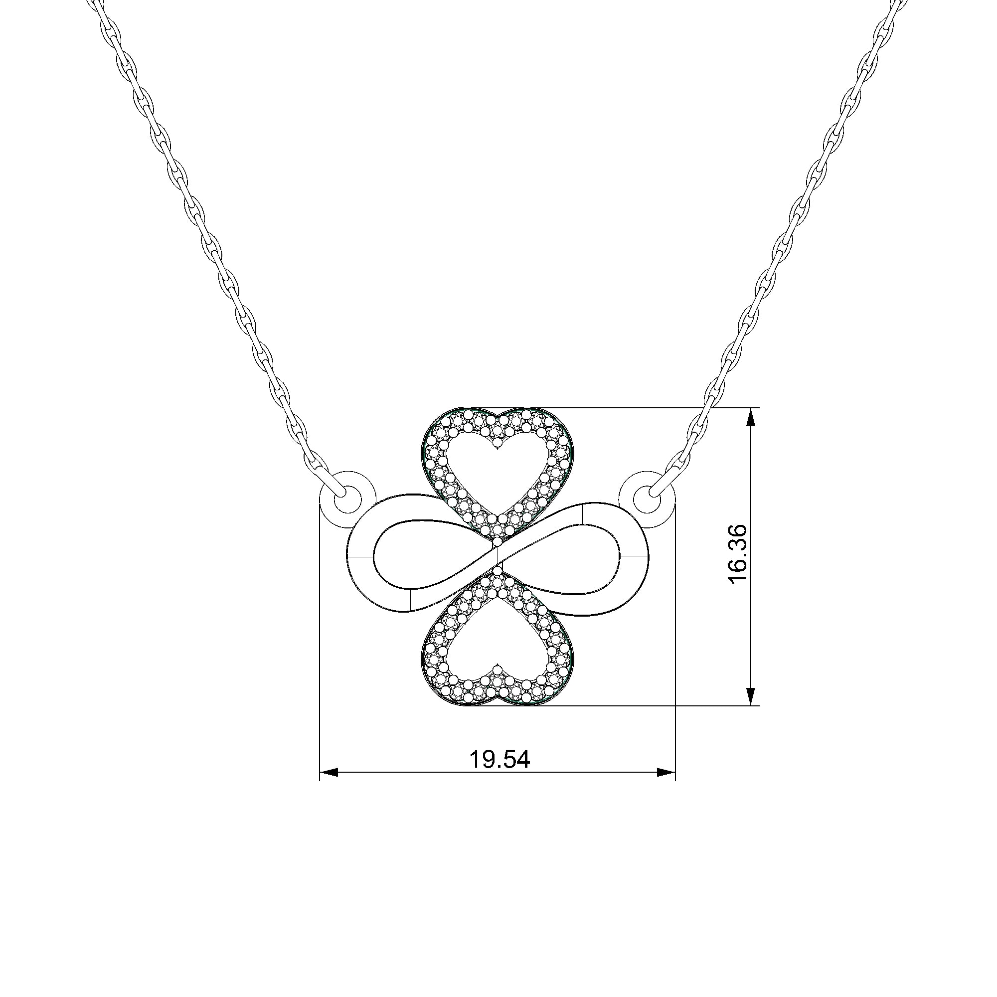 Pargold Solid Gold Infinite Love Pendant Necklace-Static