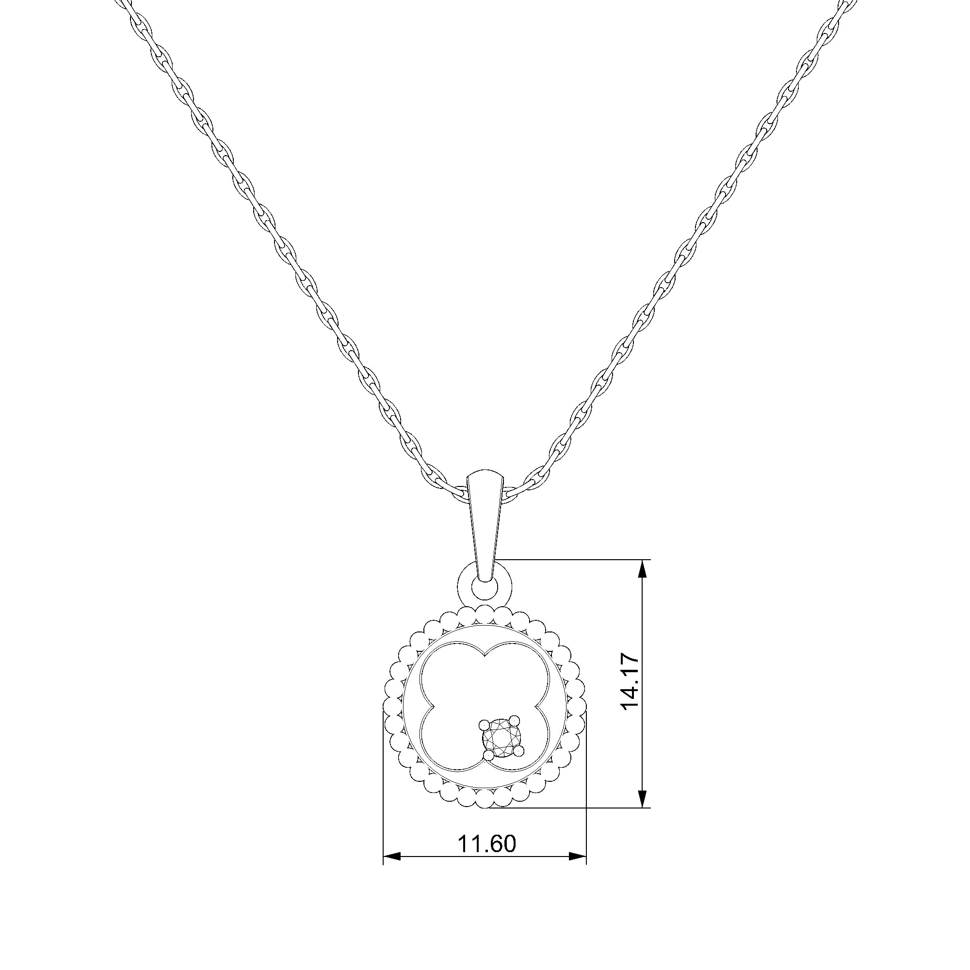 Pargold Solid Gold Opulent Blooming Radiance Pendant-Static