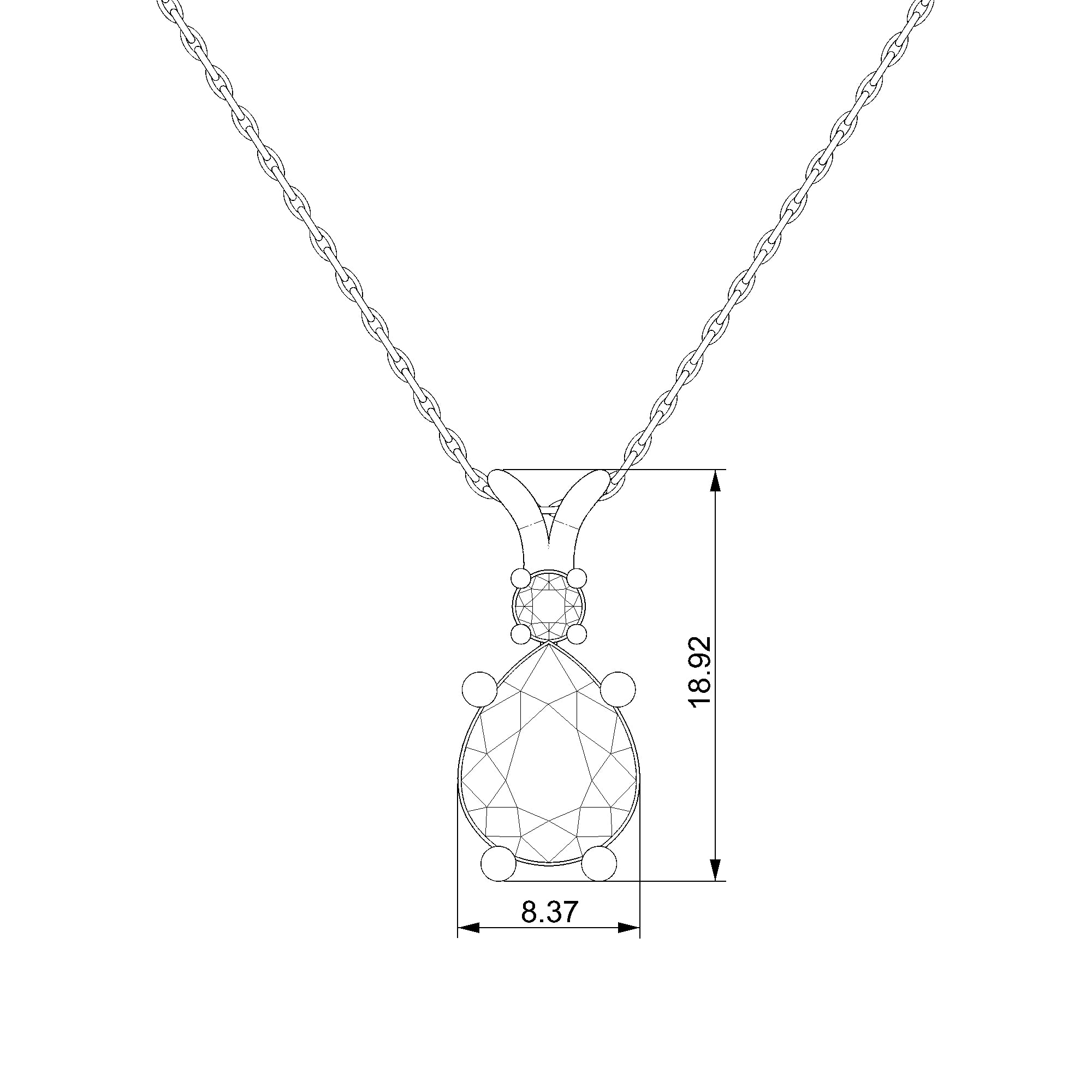 Pargold Solid Gold Timeless Elegance Radiant Gemstone Necklace-Static