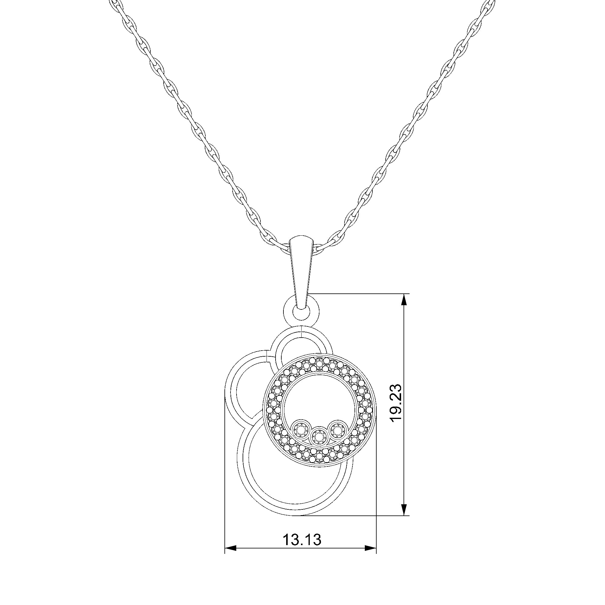 Pargold Solid Gold Elegant Radiant Gemstone Pendant-Static
