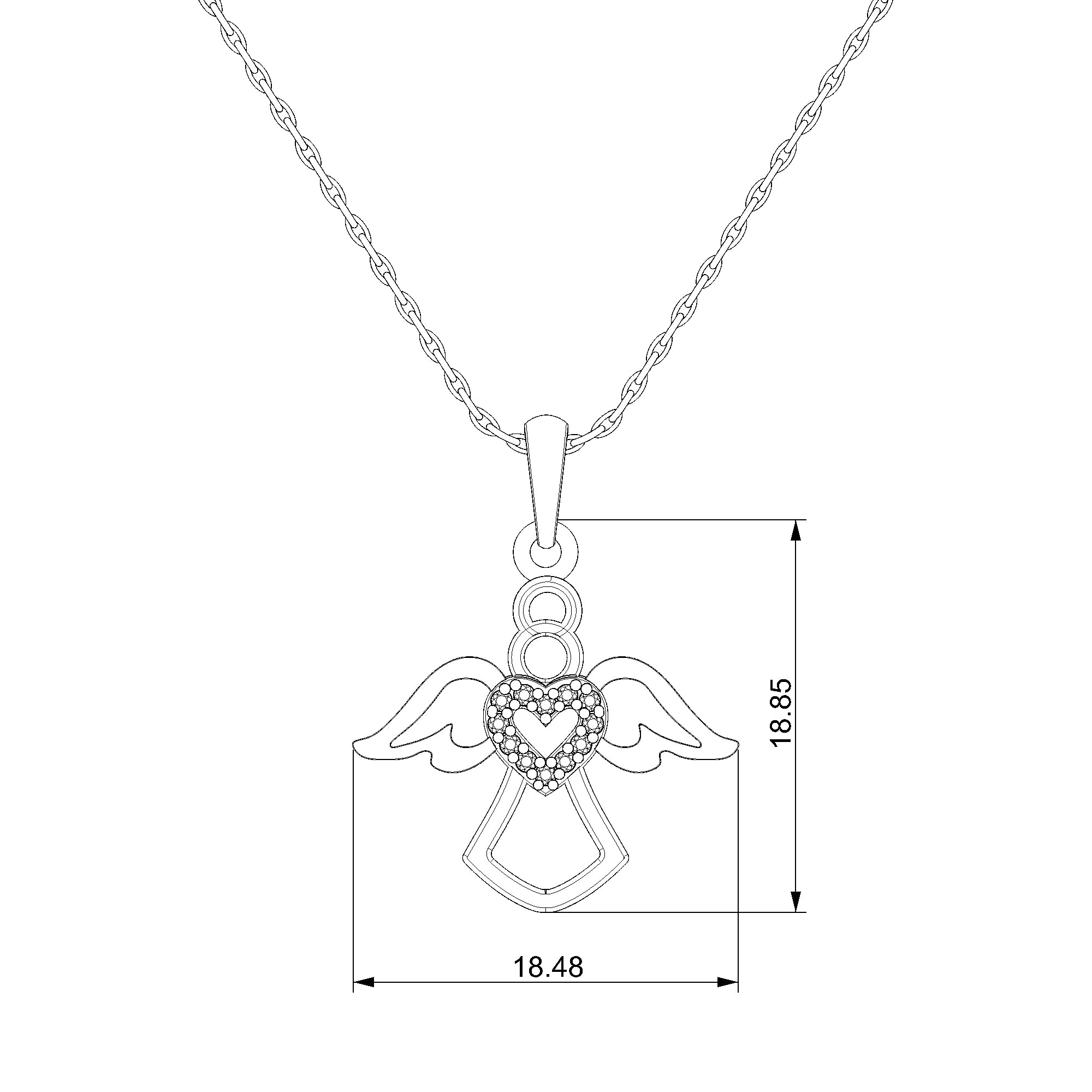 Pargold Solid Gold Heavenly Guardian Pendant: A Cherubic Elegance-Static