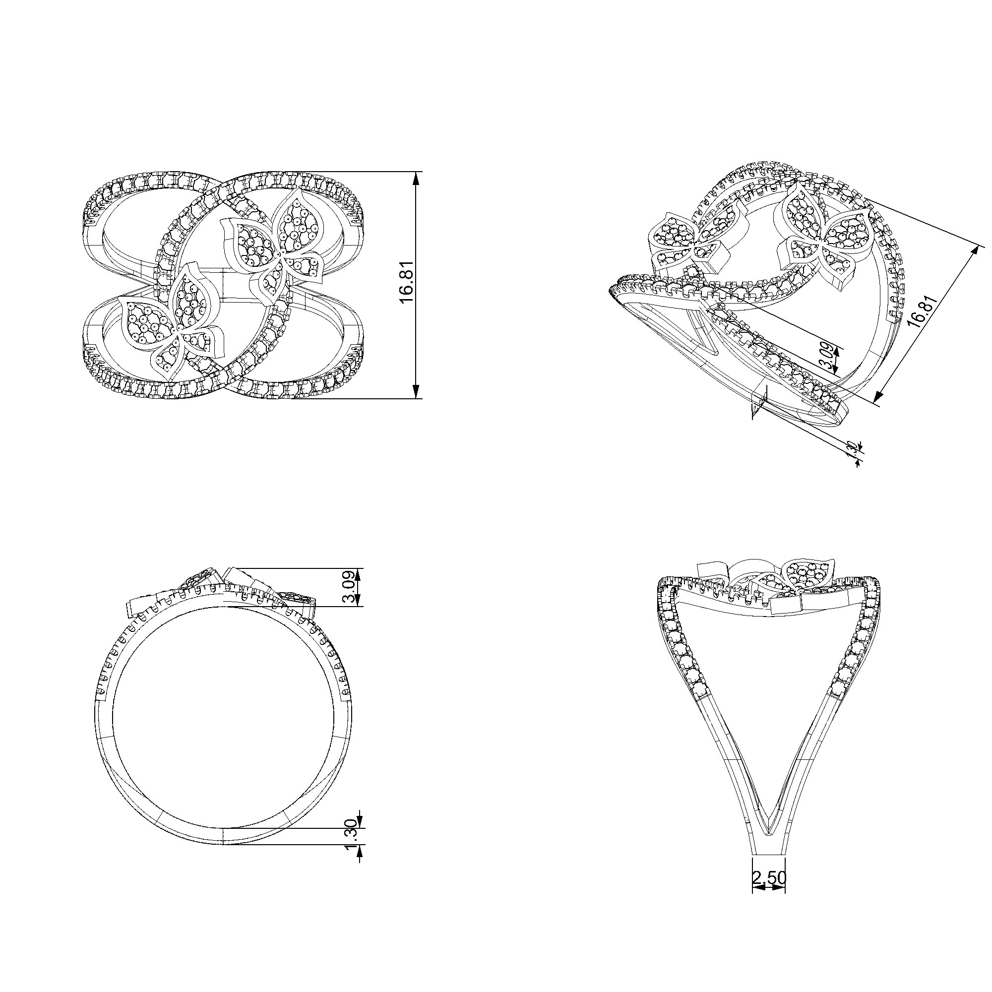 Pargold Solid Gold Enchanted Butterfly Ring-Static