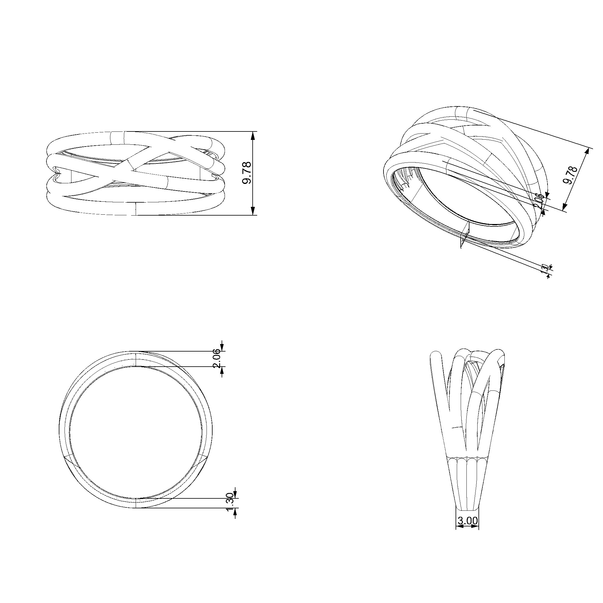 Pargold Solid Gold Opulent Twisted Luxe Band-Static