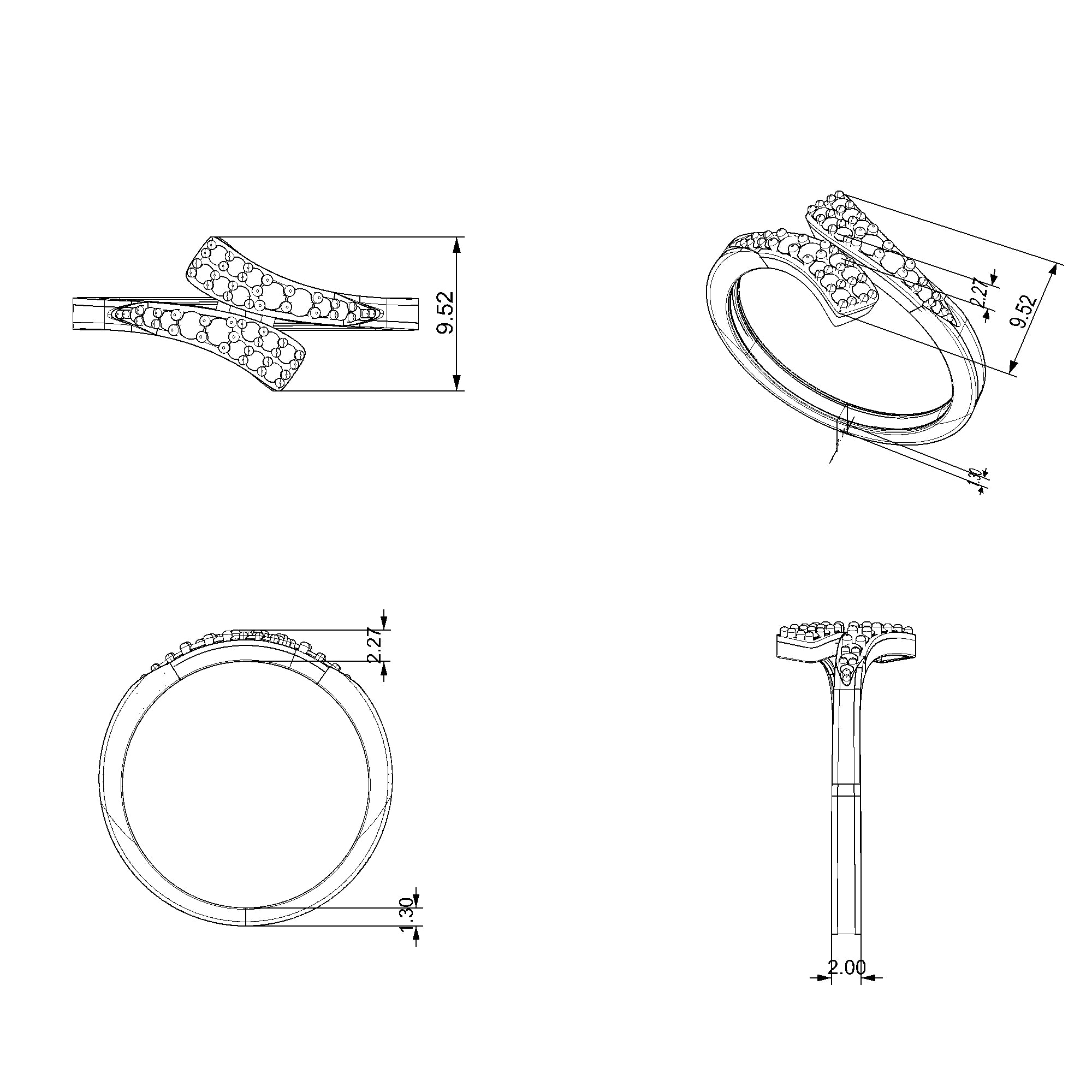 Pargold Solid Gold Stellar Swirl Elegance Ring-Static