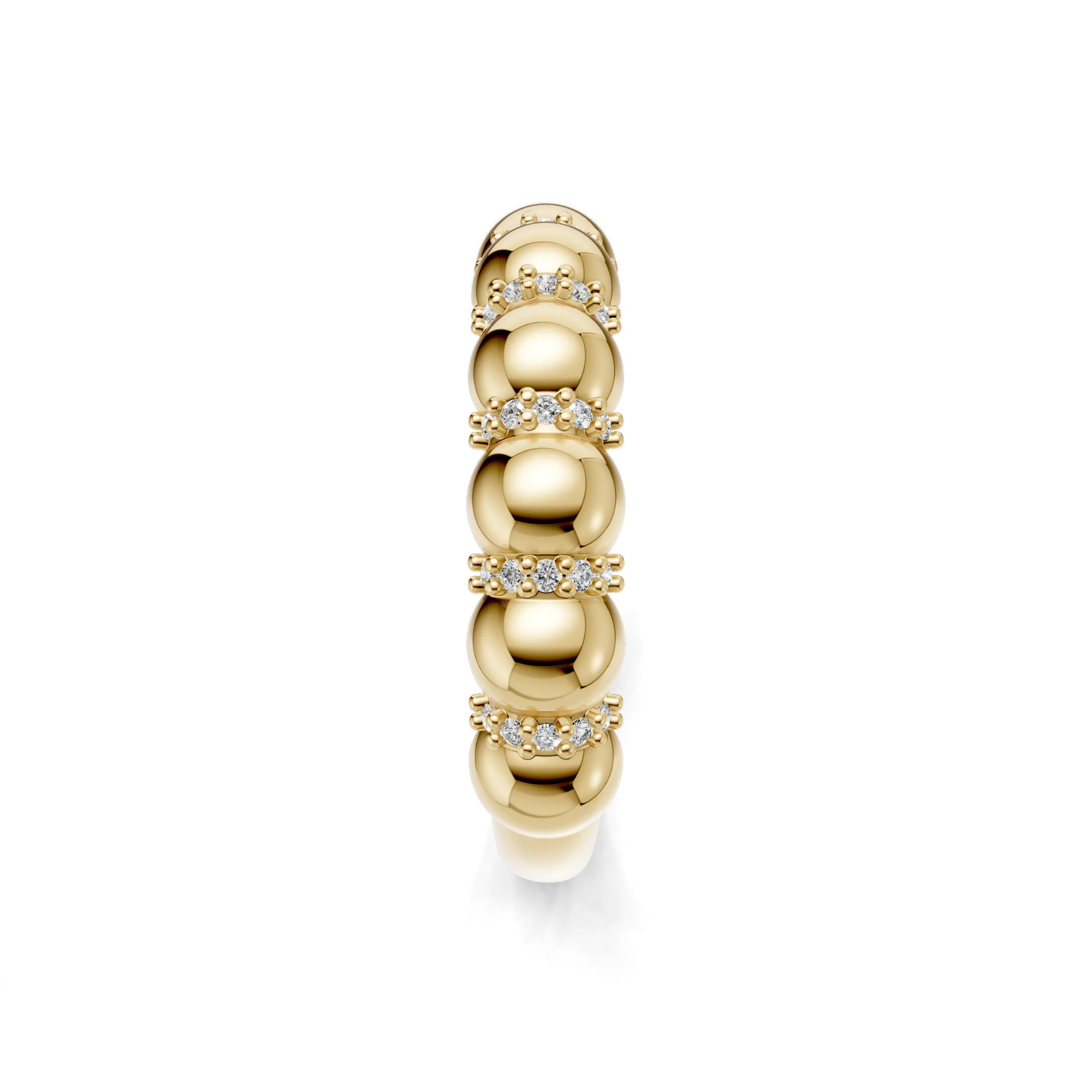 Pargold Solid Gold Gleaming Beadwork Ellipse Ring -Gold_Diamond_Diamond_Static_Gold