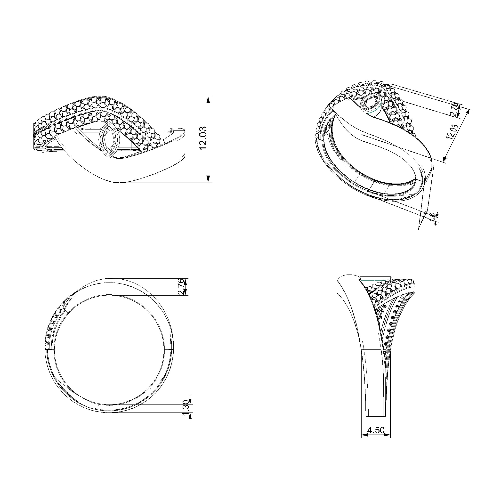 Pargold Solid Gold Luminous Gaze Solitaire Ring-Static