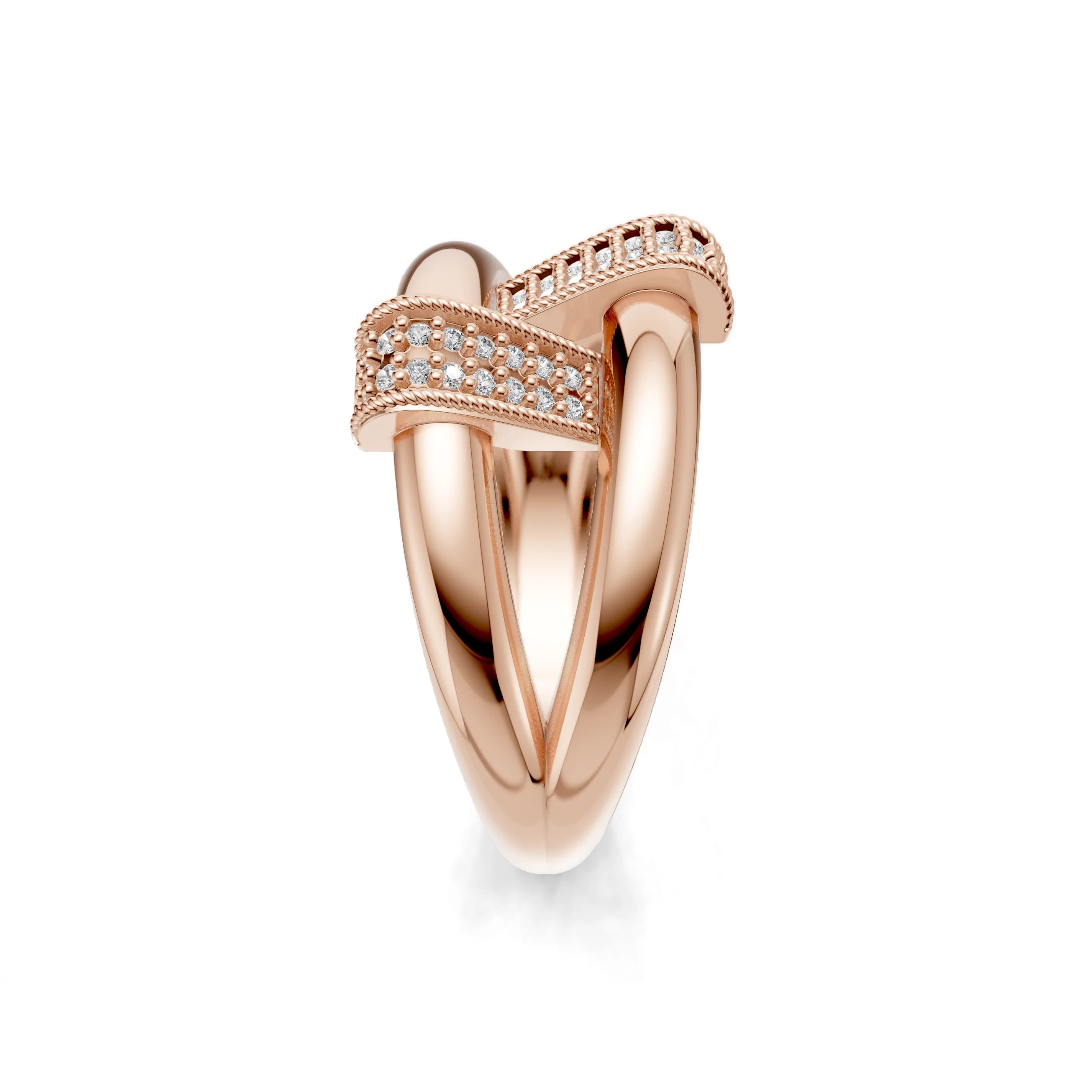 Pargold Solid Gold Celestial Pathway Pave Ring -Rose_Diamond_Diamond_Static_Rose