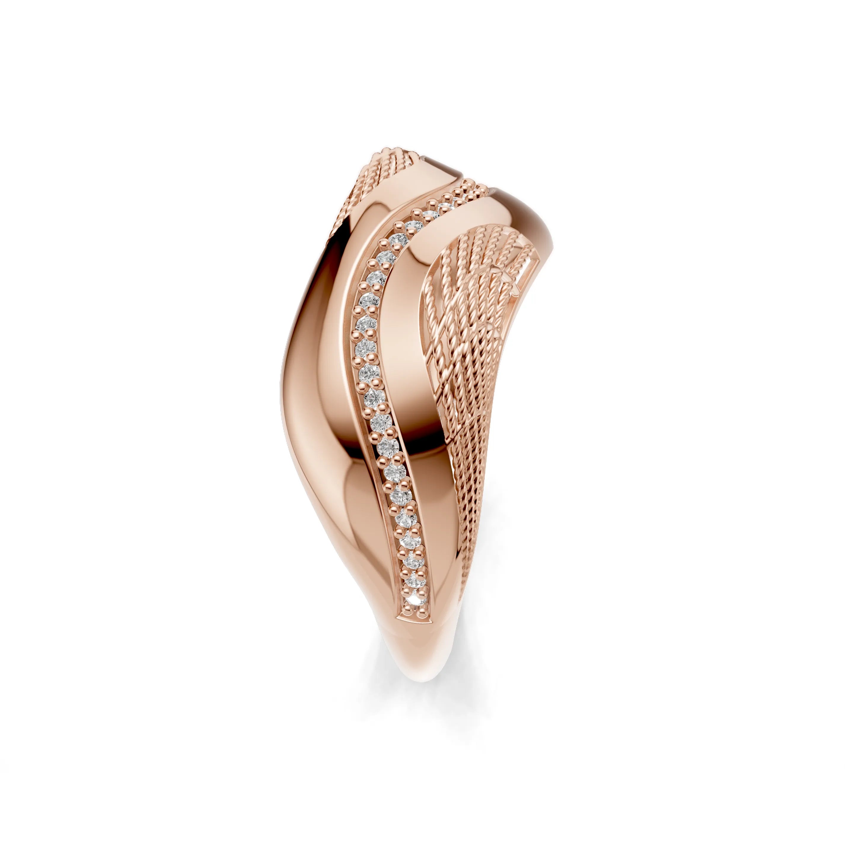 Pargold Solid Gold Serenity Swirl Pave Band -Rose_Diamond_Diamond_Static_Rose
