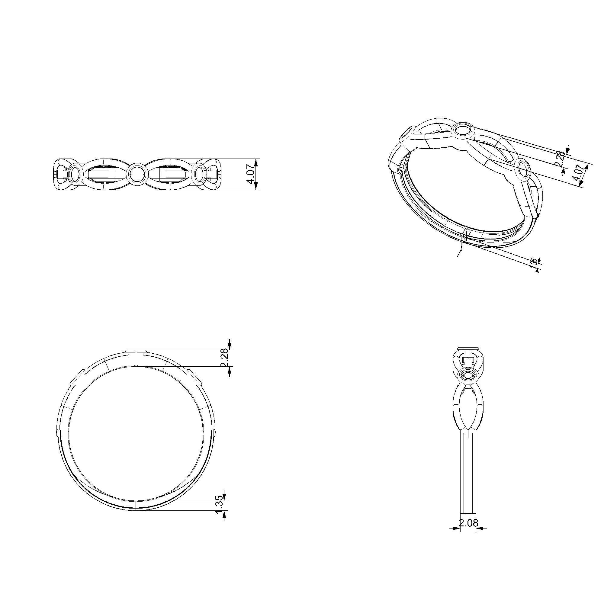 Pargold Solid Gold Eternal Luminance Band-Static