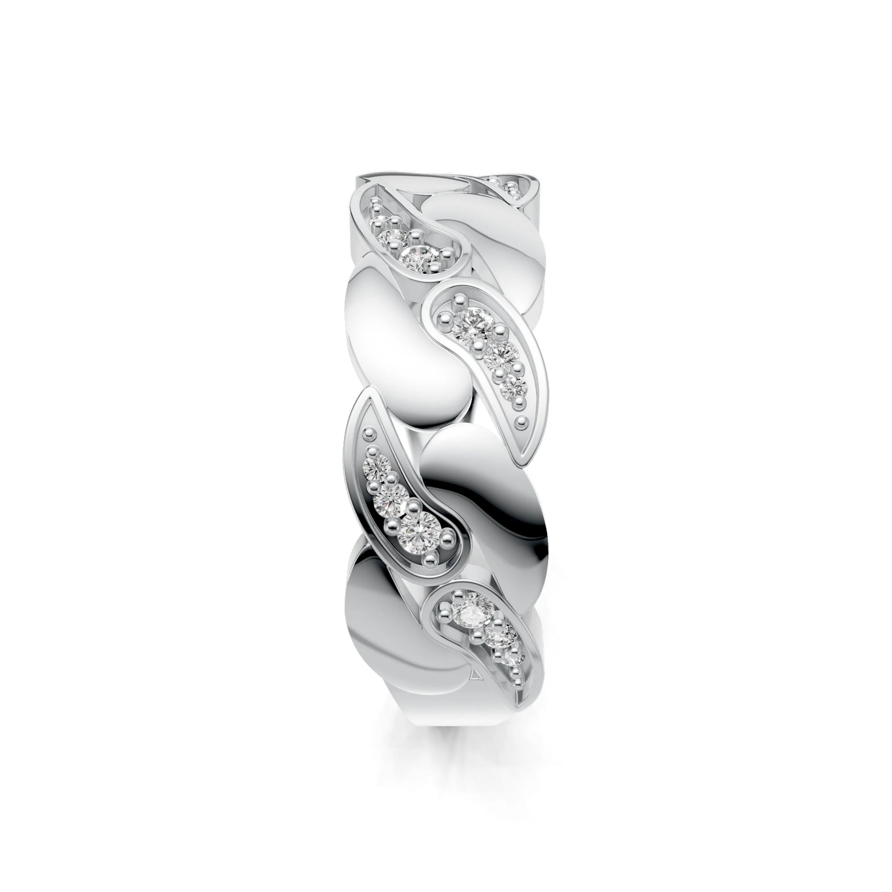 Pargold Solid Gold YinYang Glimmer Pave Ring -Silver_Diamond_Diamond_Static_Silver