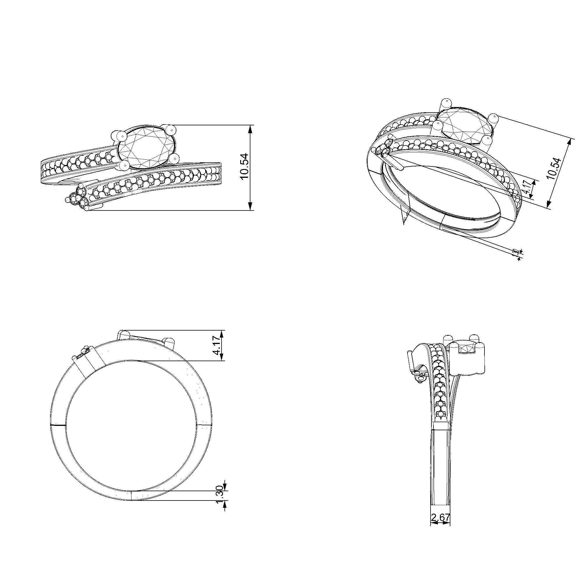 Pargold Solid Gold Orbiting Brilliance Solitaire Ring-Static