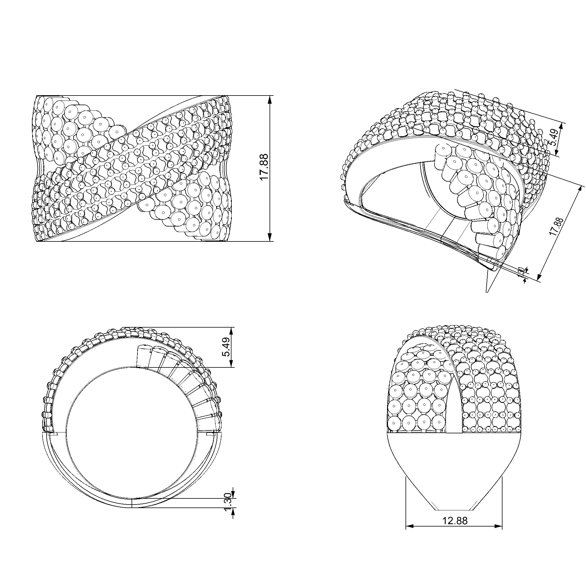 Pargold Solid Gold Golden Crossroads Ring-Static
