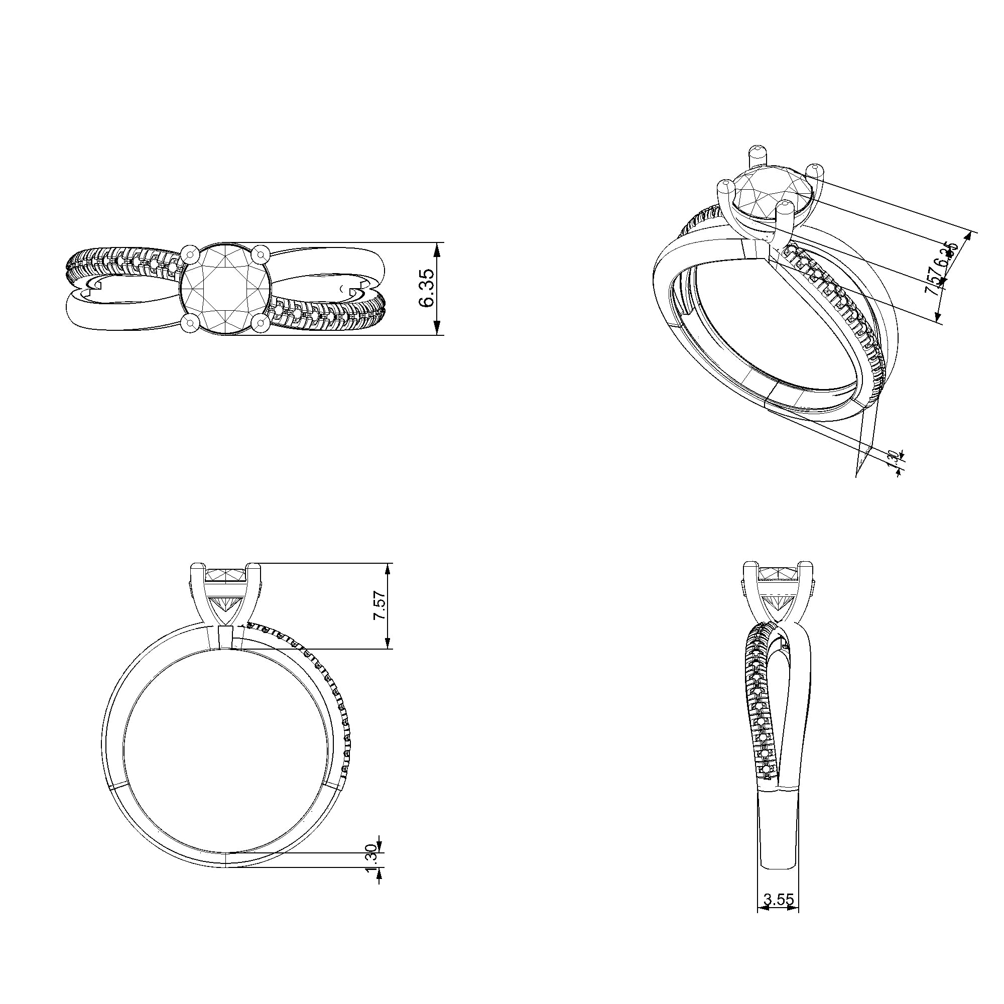 Pargold Solid Gold Golden Eclat Solitaire Ring-Static