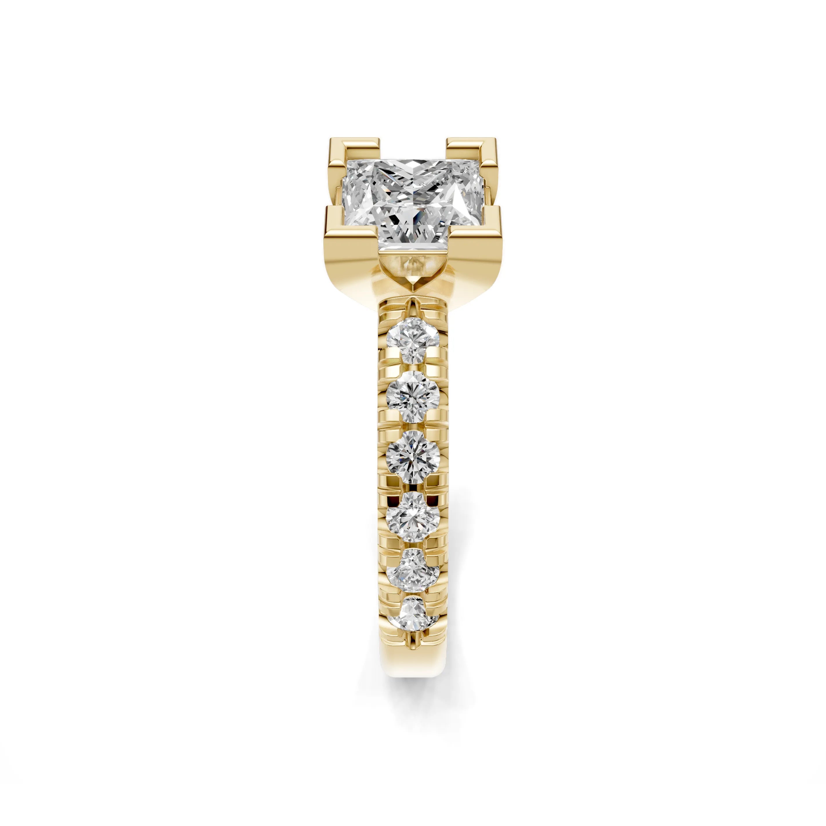 Pargold Solid Gold Square Pave Elegance Ring -Gold_Diamond_Diamond_Static_Gold