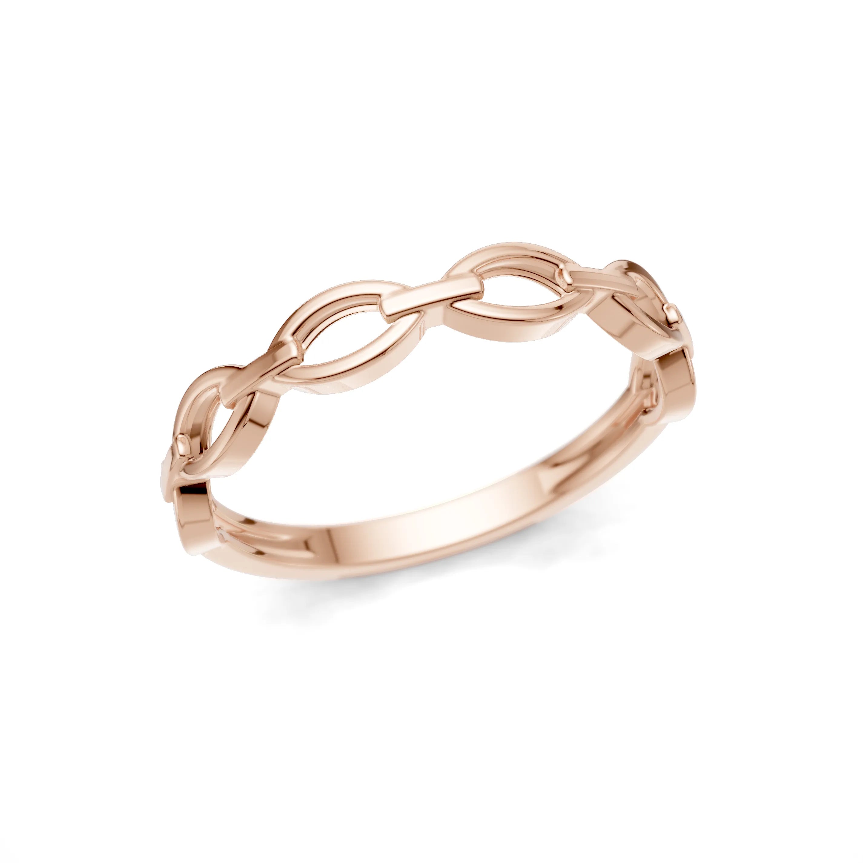 Pargold Solid Gold Elegant Link Band -Rose_Static_Rose