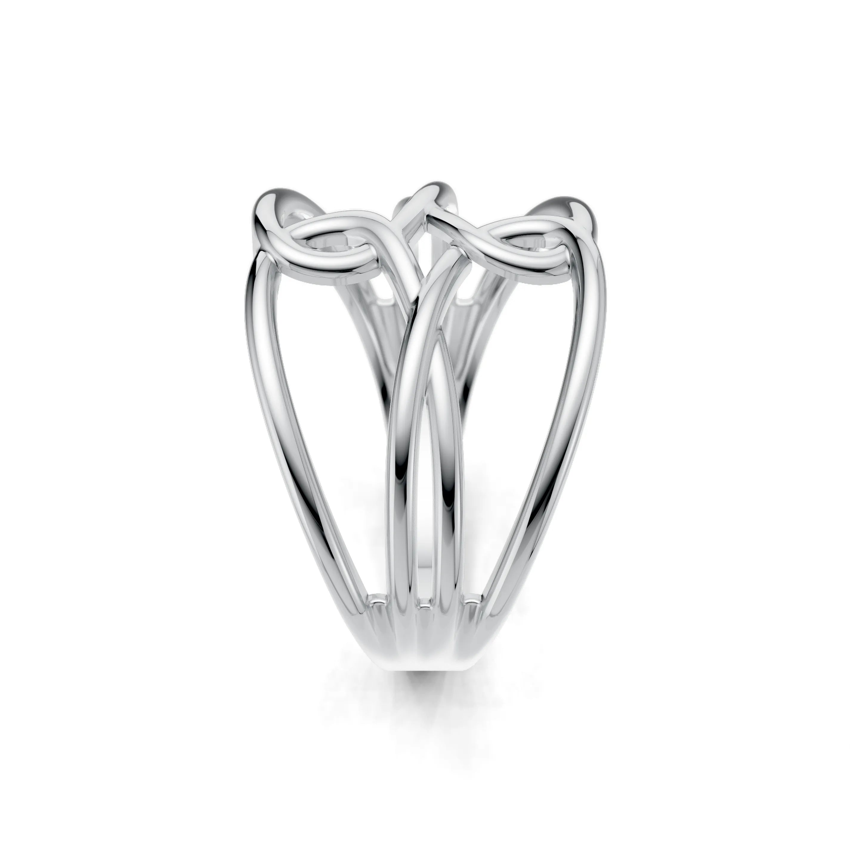 Pargold Solid Gold Twisted Elegance Infinity Ring -Silver_Static_Silver