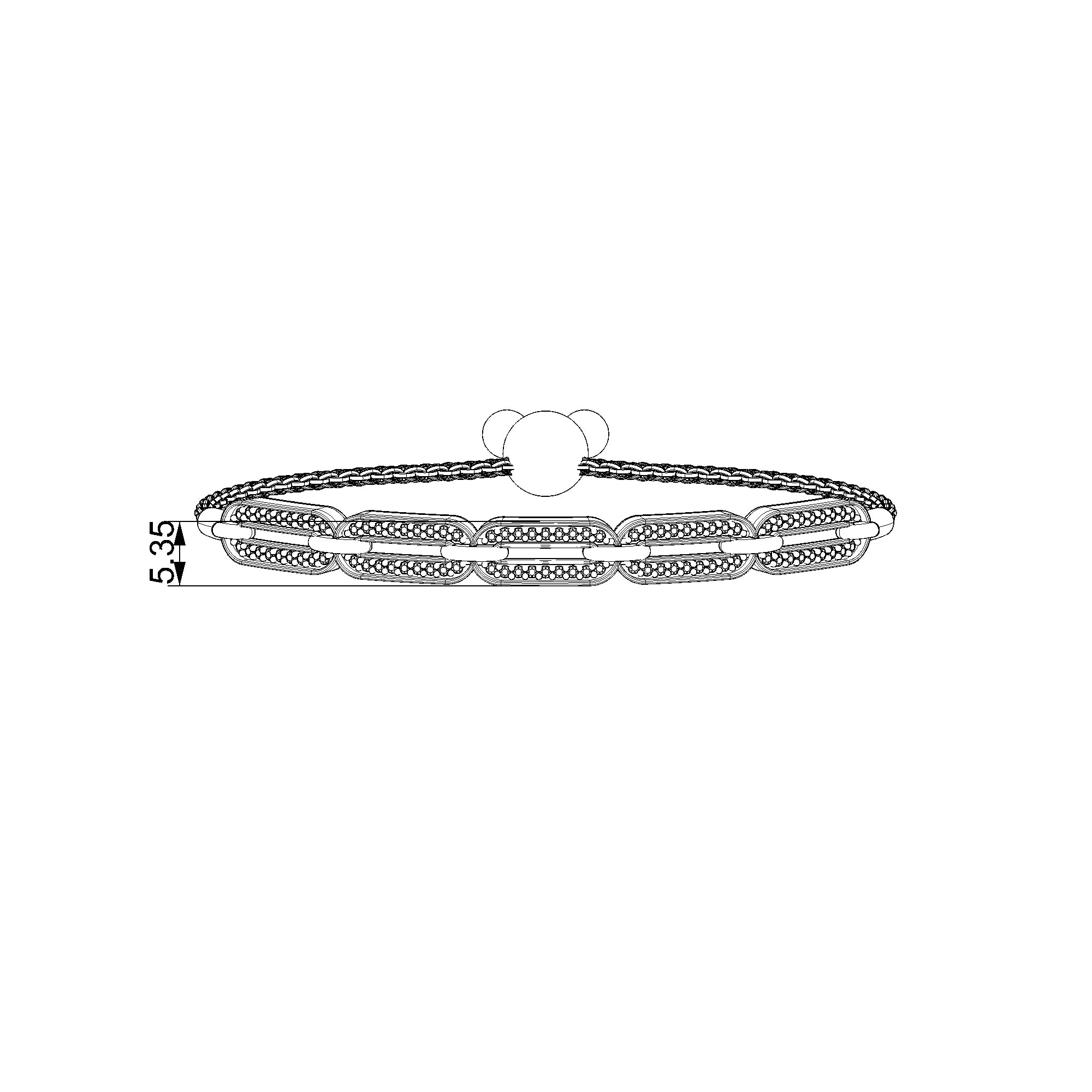 Pargold Solid Gold Luminous Link Bracelet: A Symphony of Radiant Gemstones-Static