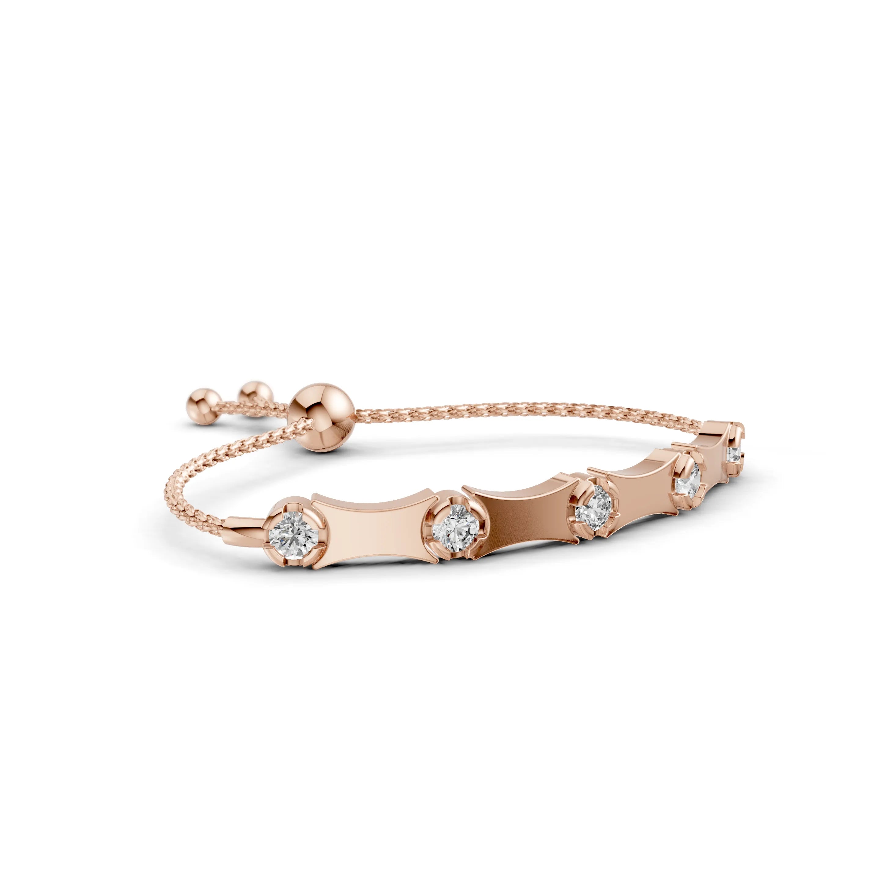 Pargold Solid Gold Elegant Radiant Gemstone Bracelet -Rose_Diamond_Diamond_Static_Rose