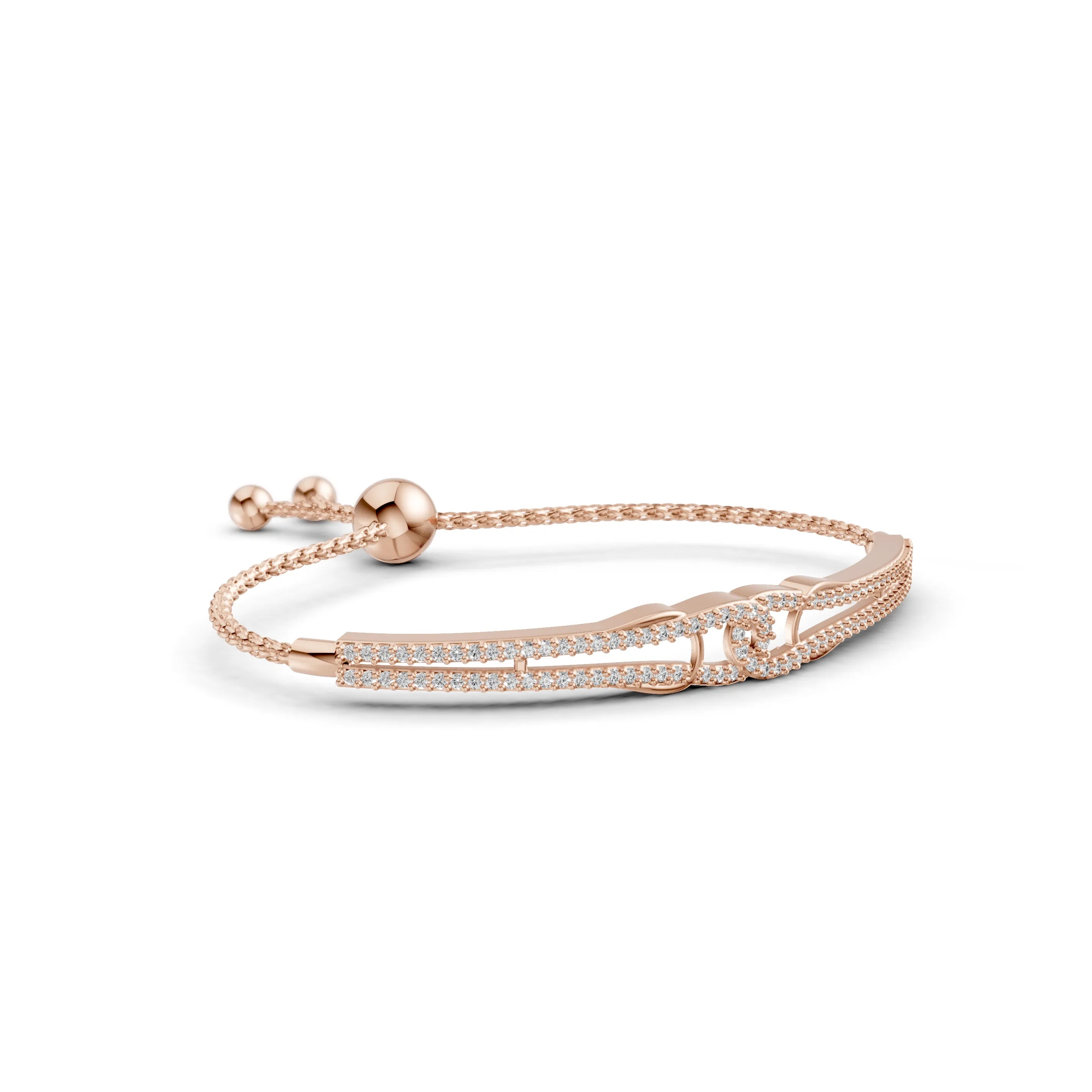 Pargold Solid Gold Radiant Luxe Gemstone Bracelet -Rose_Diamond_Diamond_Static_Rose