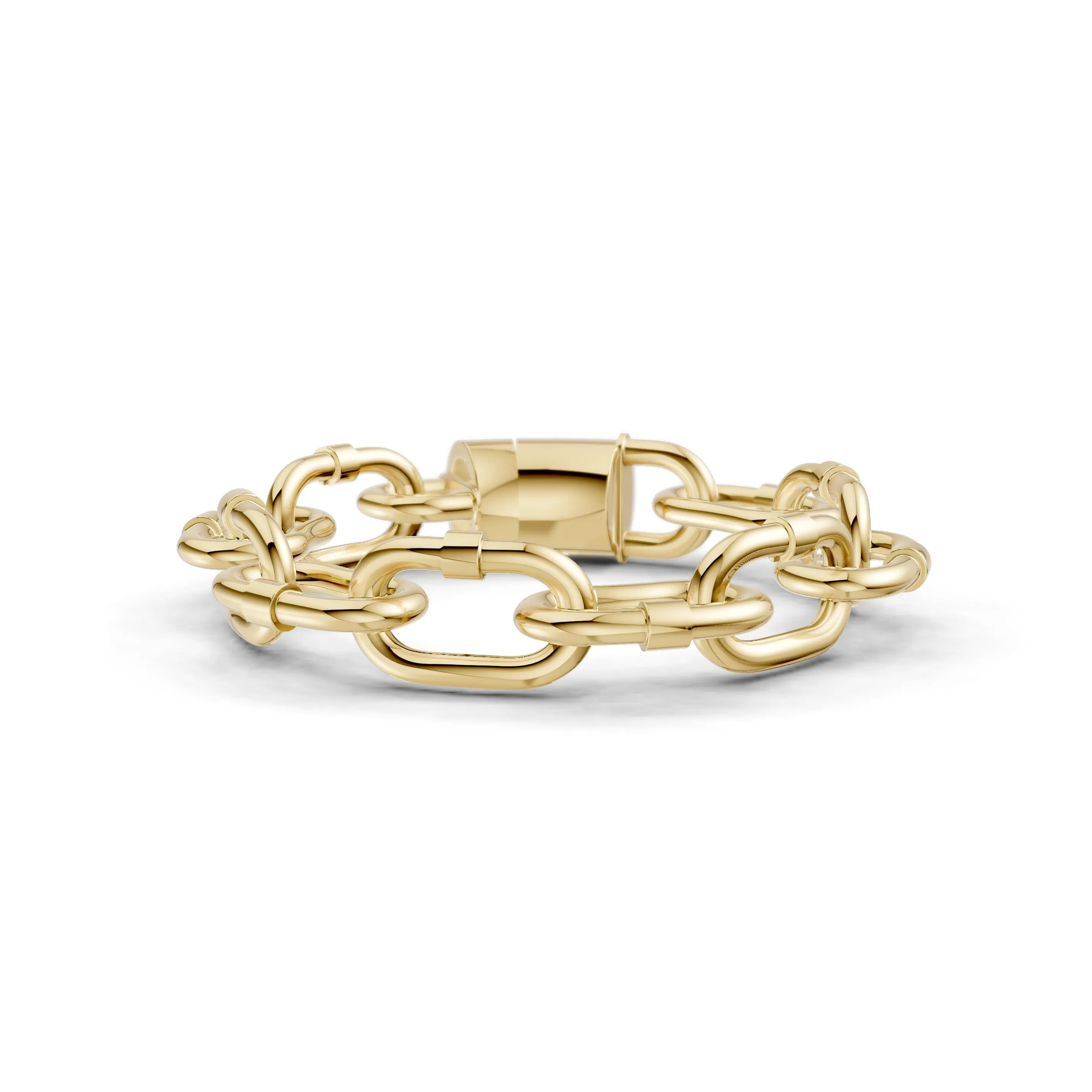 Pargold Solid Gold Majestic Link Elegance Bracelet -Gold_Static_Gold