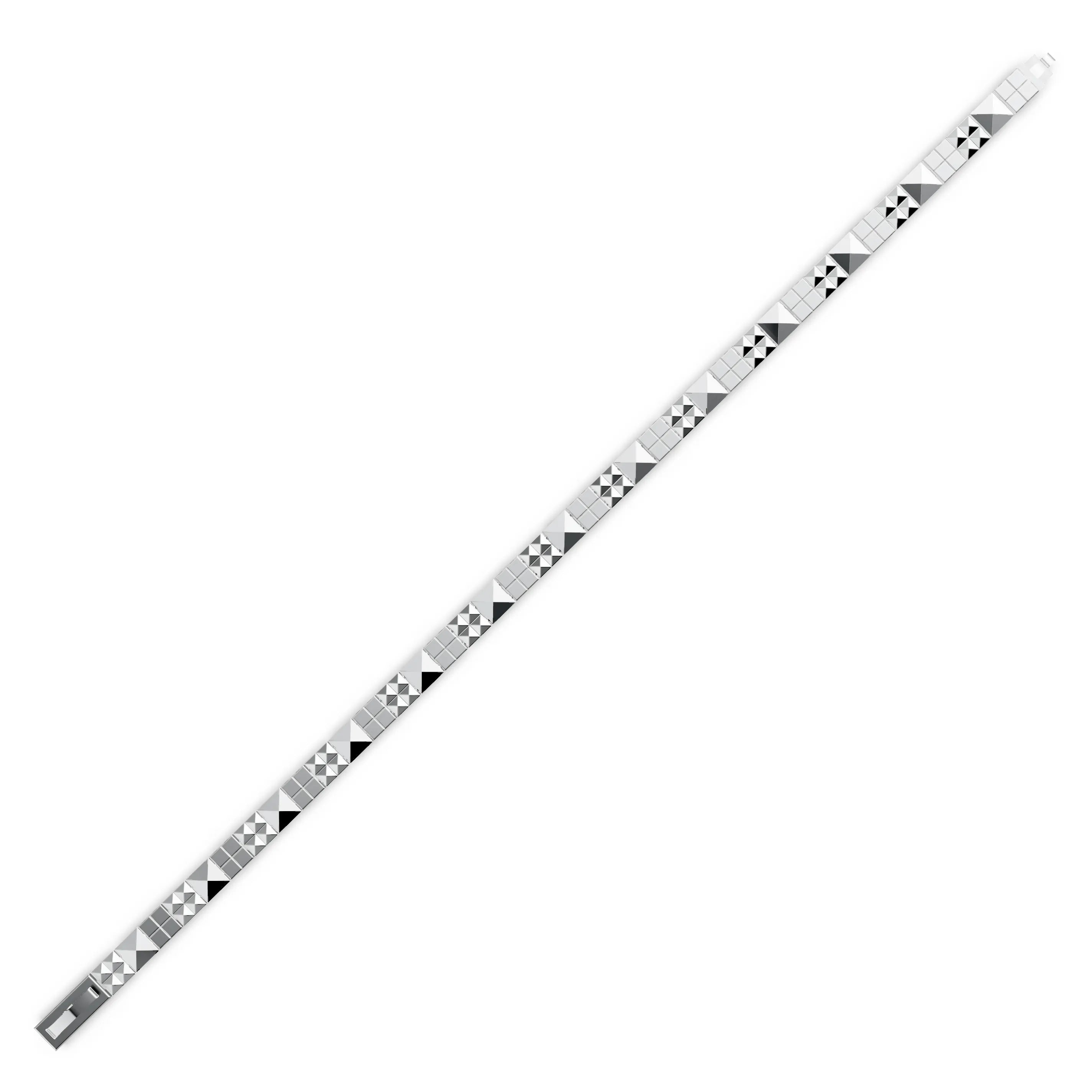 Pargold Solid Gold Facet Array Geometric Bracelet -Silver_Static_Silver