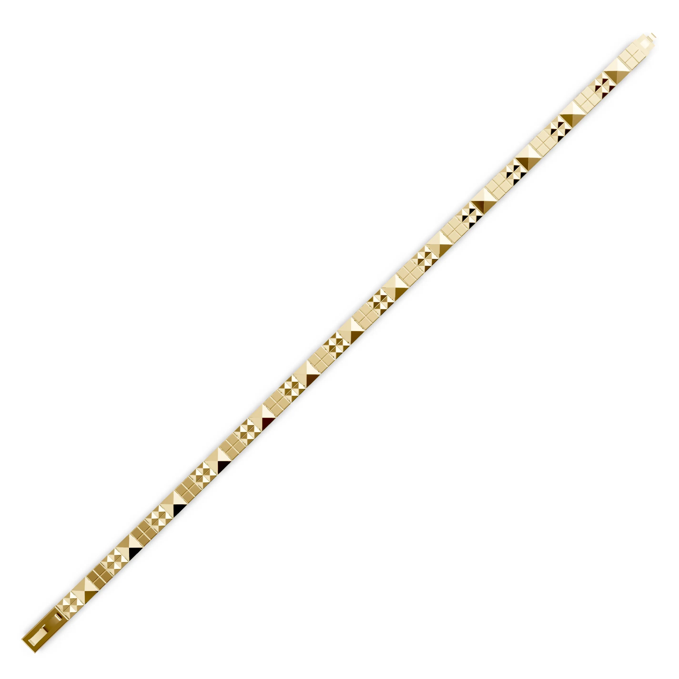 Pargold Solid Gold Facet Array Geometric Bracelet -Gold_Static_Gold