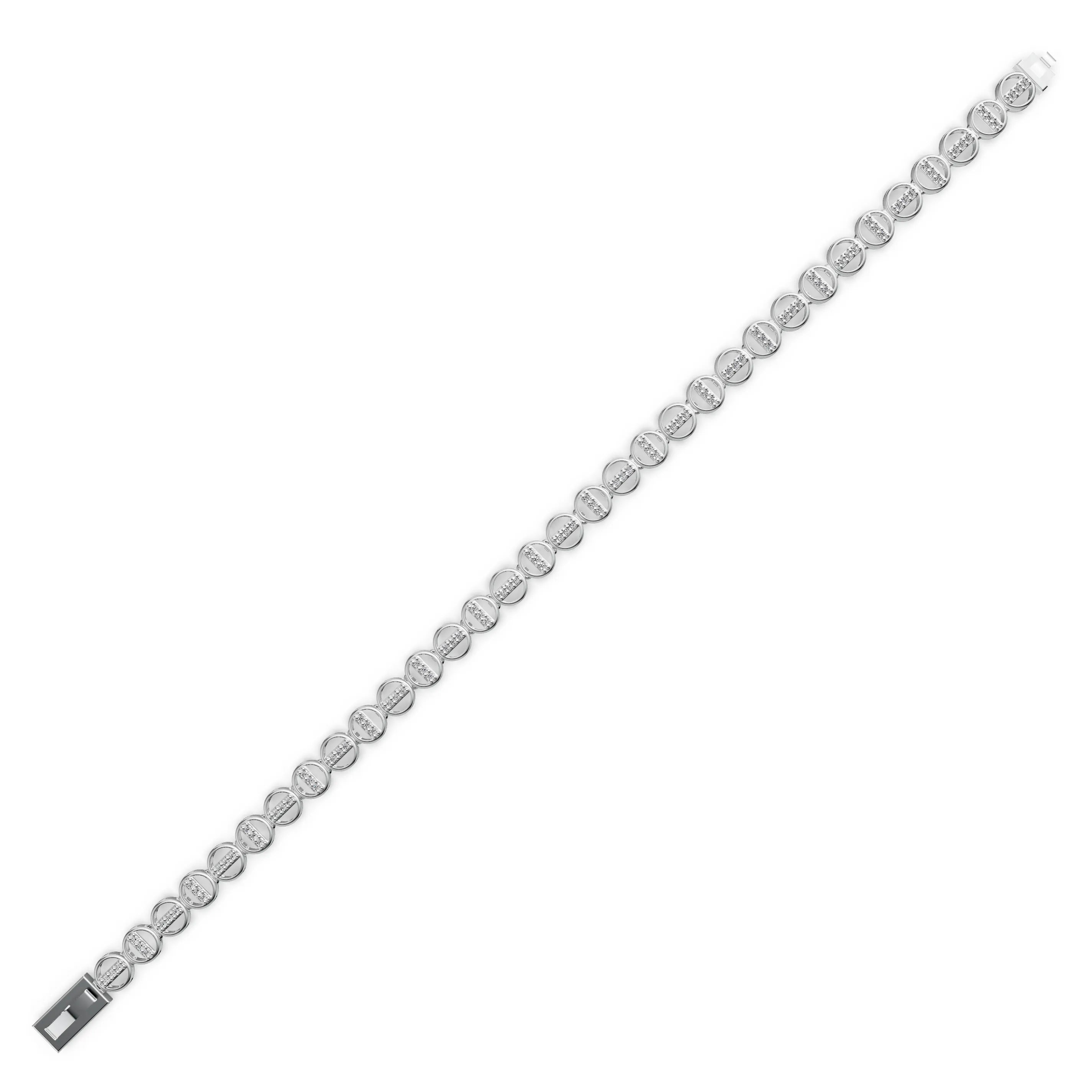 Pargold Solid Gold Golden Elegance Tennis Bracelet -Silver_Diamond_Diamond_Static_Silver