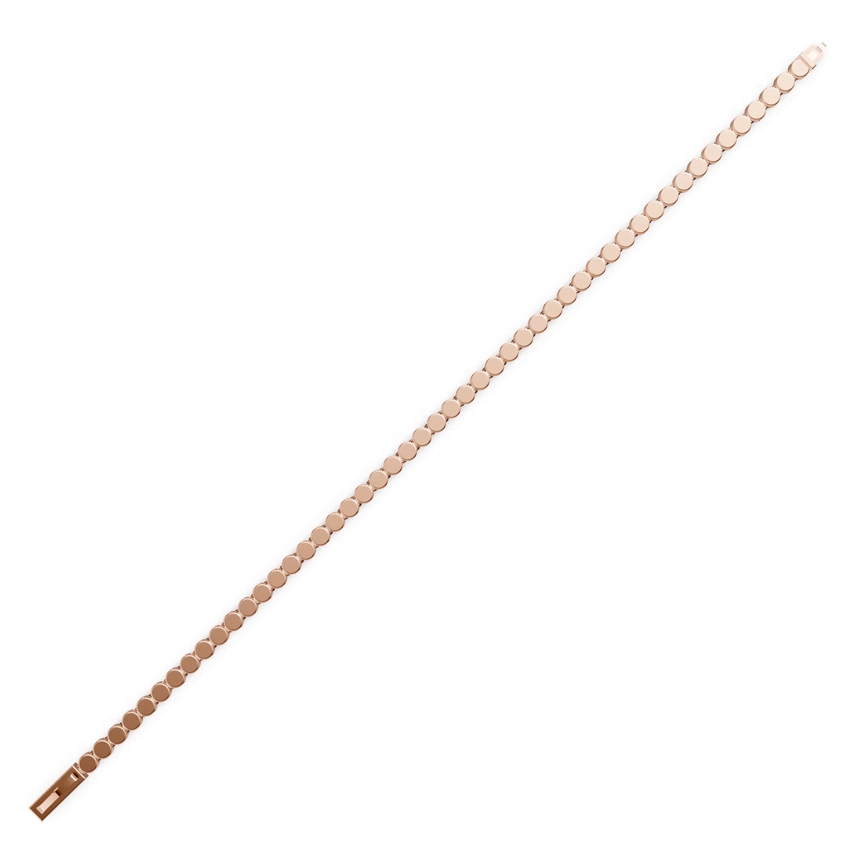 Pargold Solid Gold Classic Golden Disc Bracelet -Rose_Static_Rose