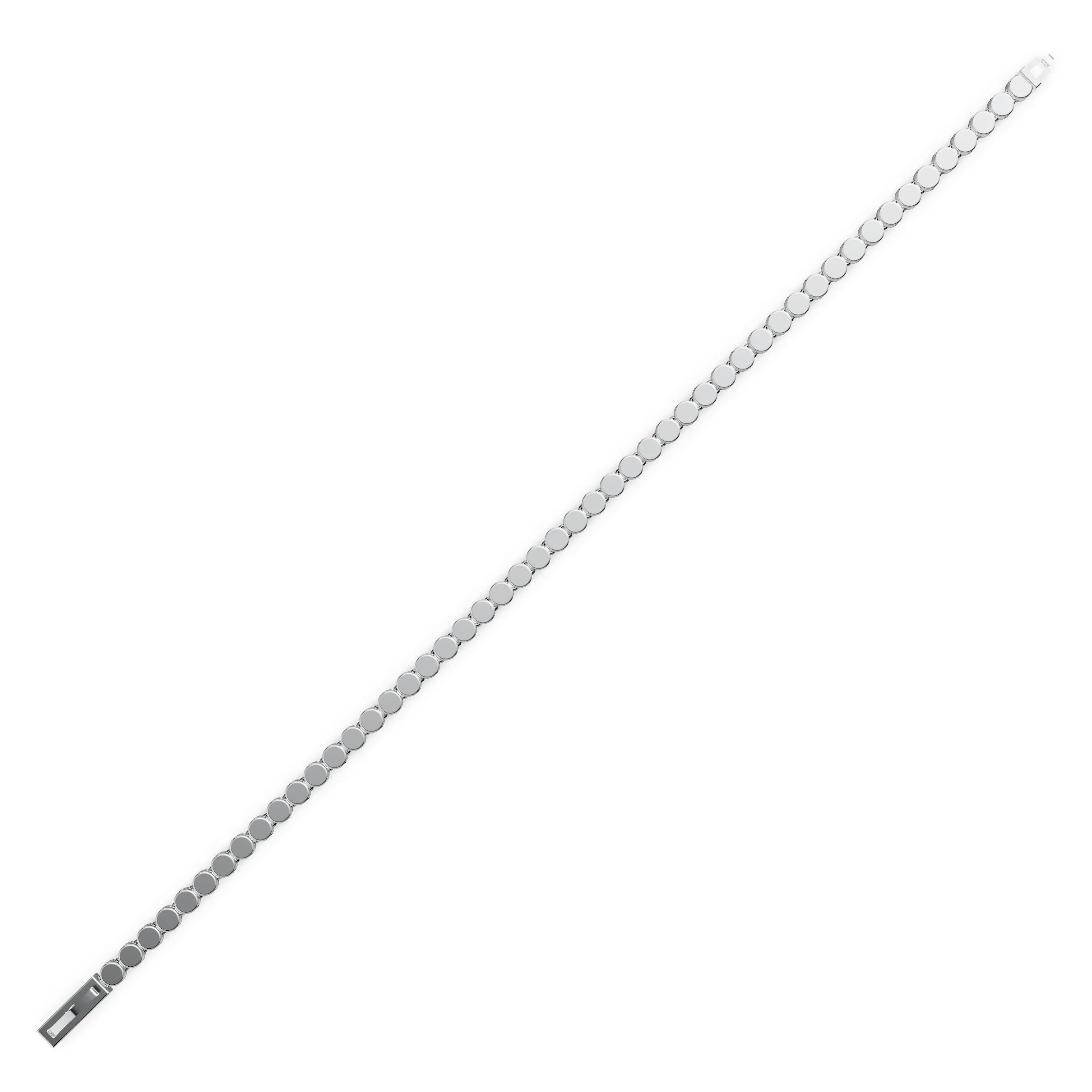 Pargold Solid Gold Classic Golden Disc Bracelet -Silver_Static_Silver