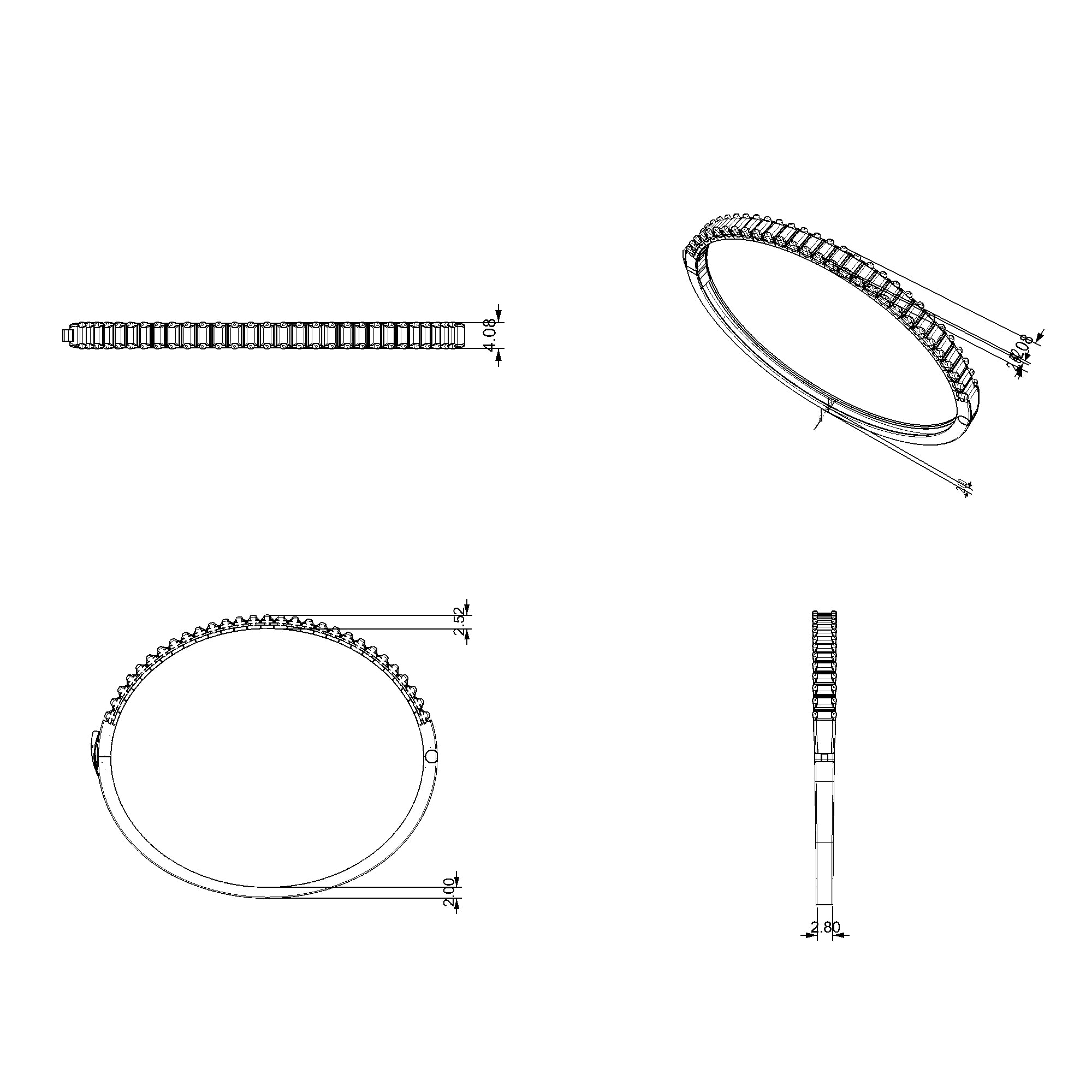 Pargold Solid Gold Golden Horizon Line Bangle-Static