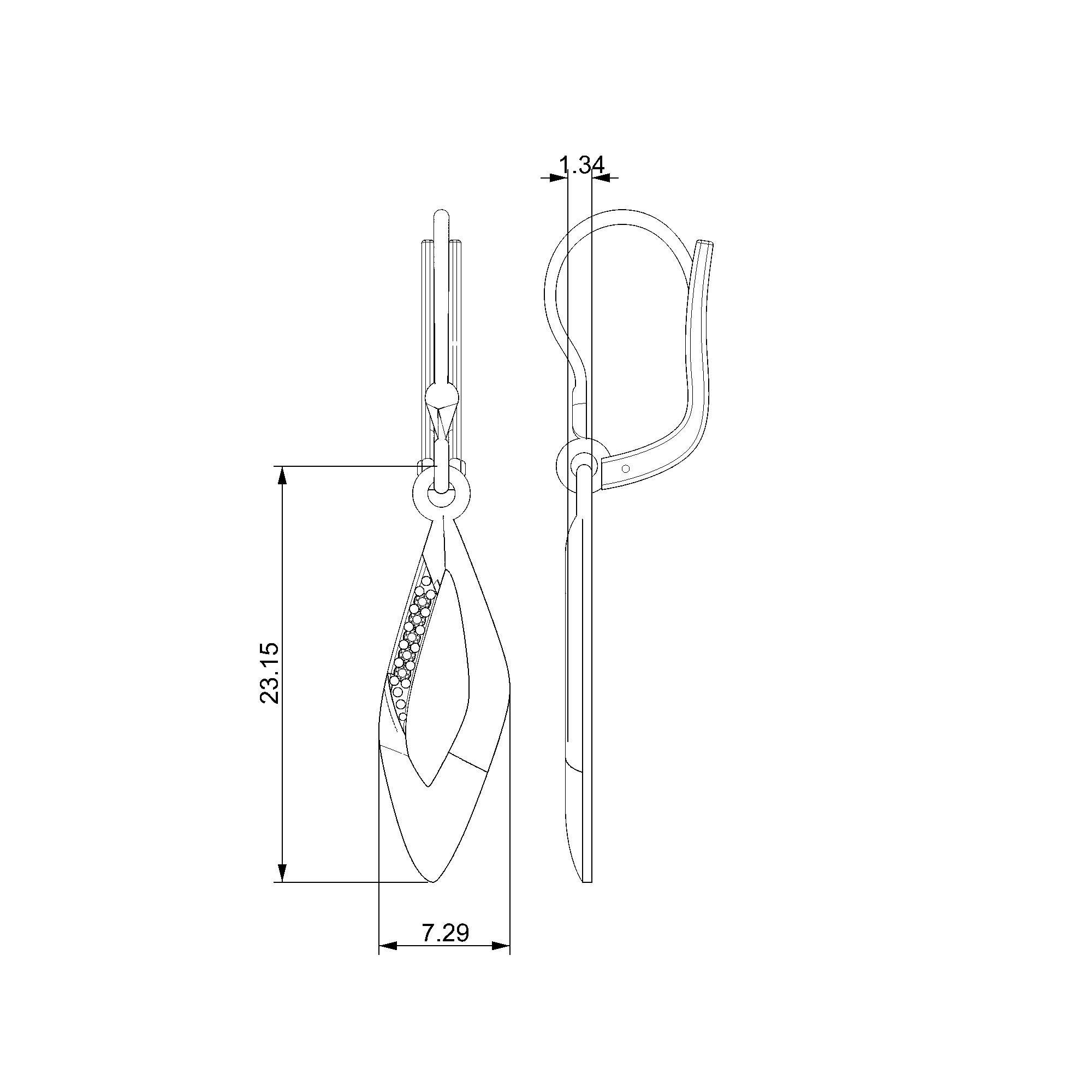 Pargold Solid Gold Classic Teardrop Pavé Earrings-Static