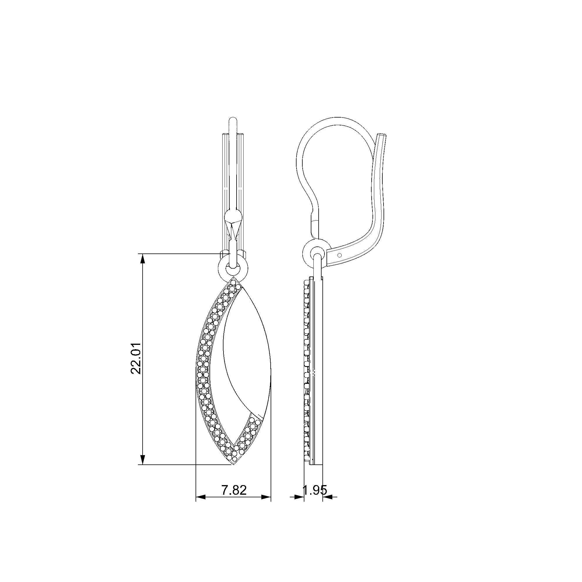 Pargold Solid Gold Gleaming Gemstone Teardrop Earrings-Static