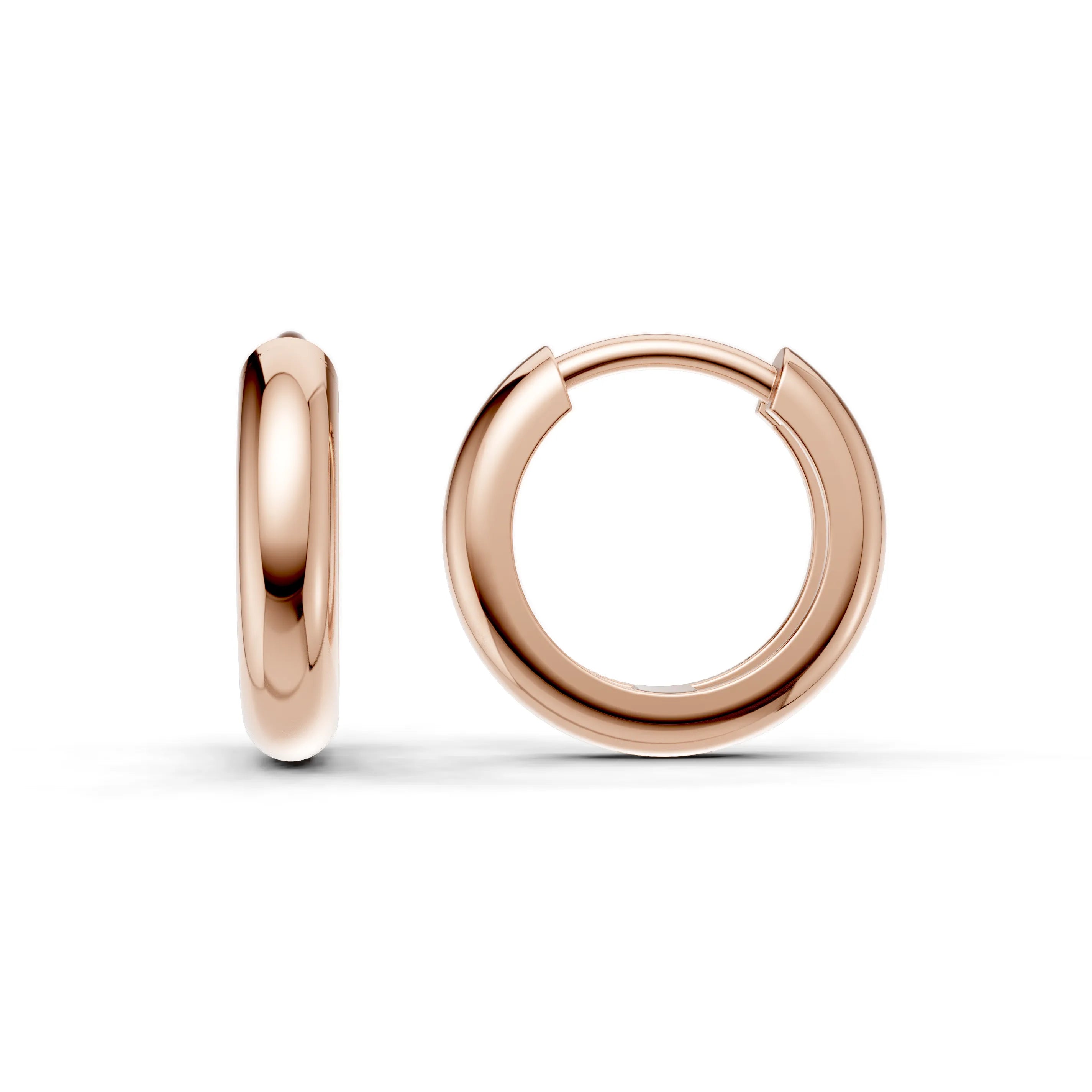 Pargold Solid Gold Classic Gold Hoop Earrings - Thin - Small Size -Rose_Static_Rose