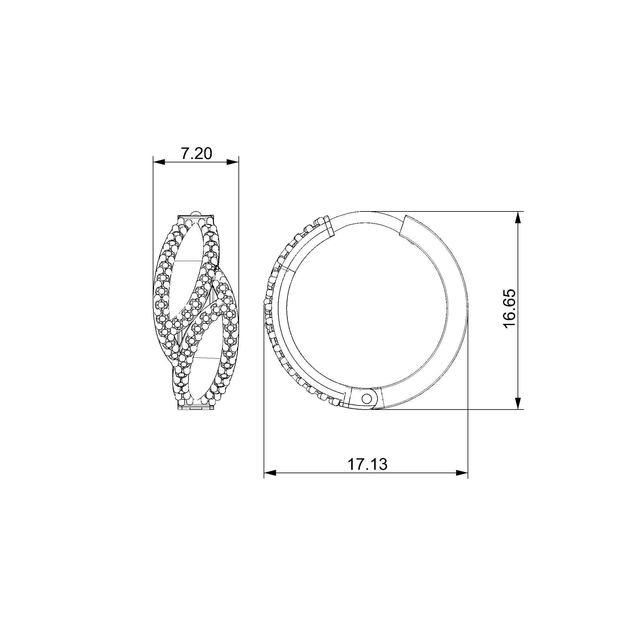 Pargold Solid Gold Serpentine Elegance Hoop Earrings-Static