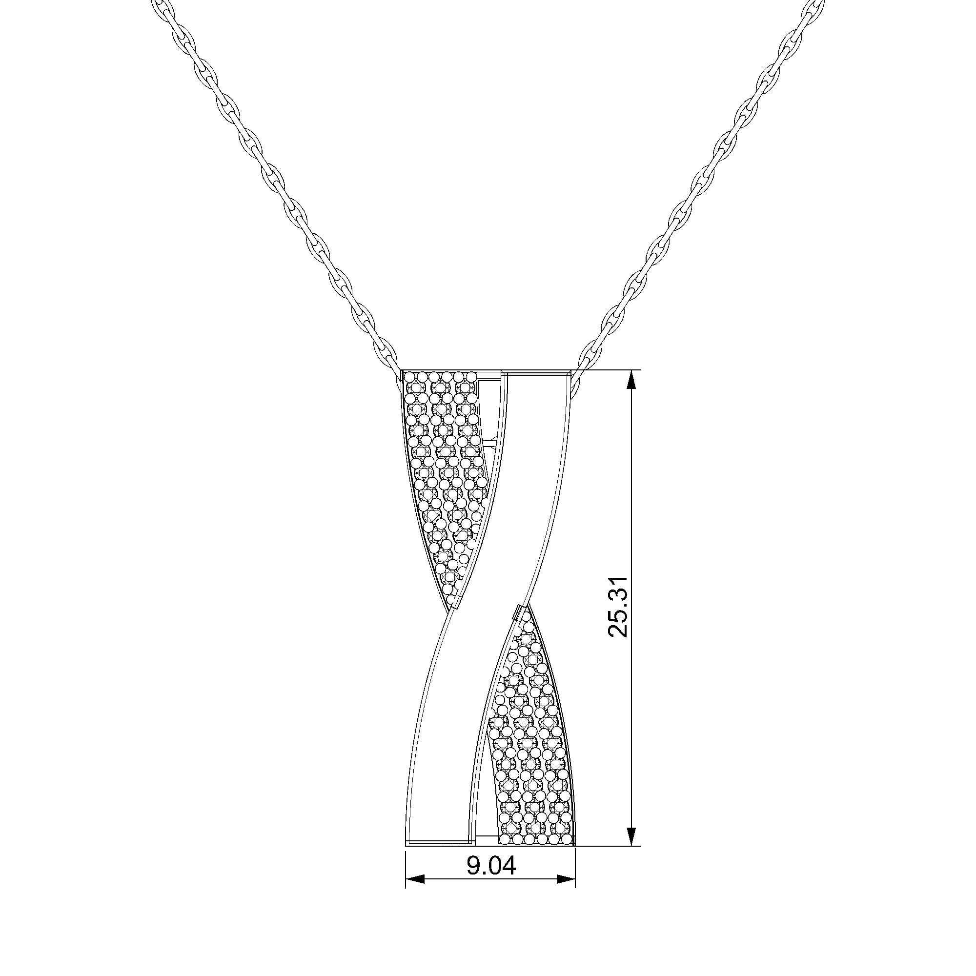 Pargold Solid Gold Elegant Twist of Radiance Necklace-Static