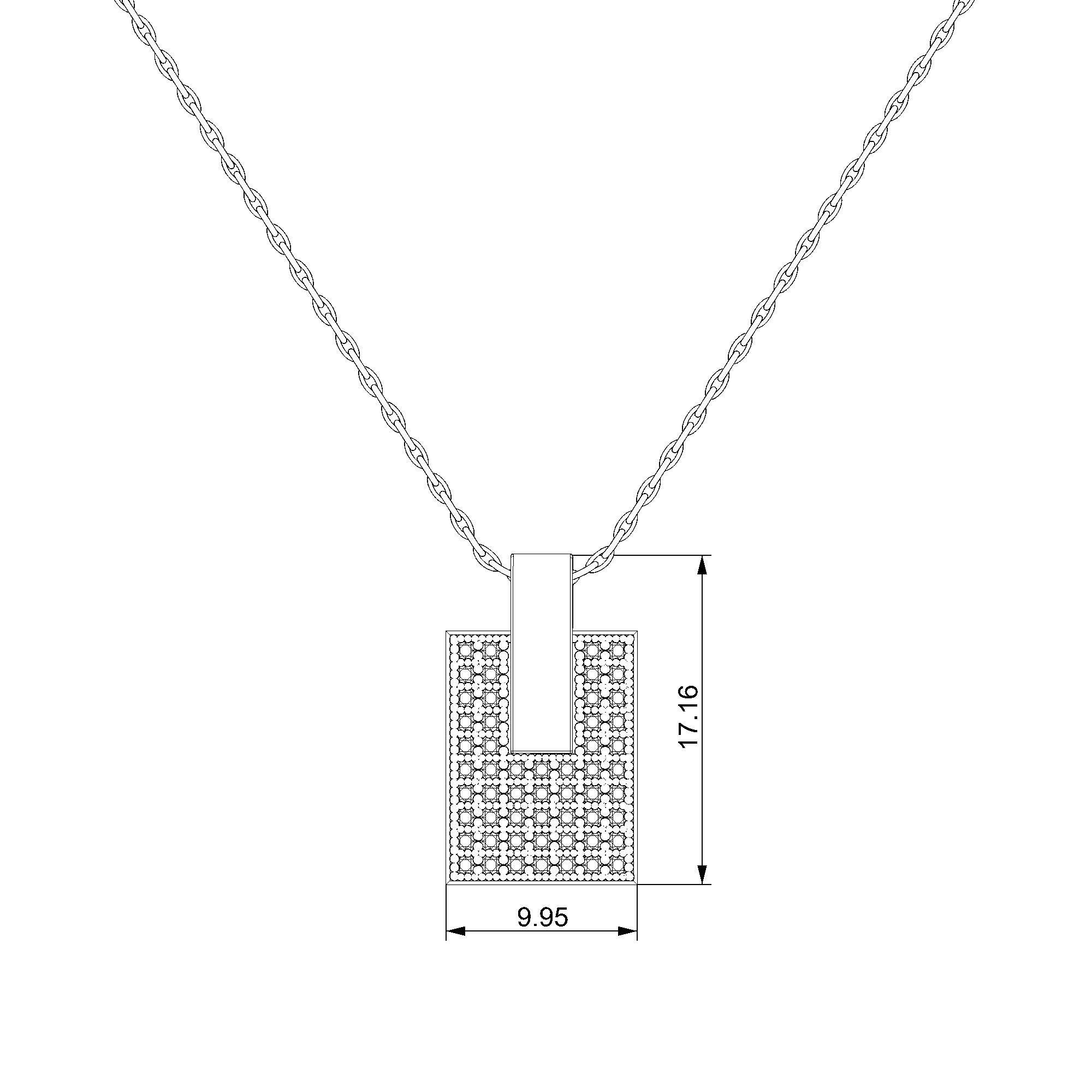 Pargold Solid Gold Opulent Rectangle Radiant Gemstone Necklace-Static