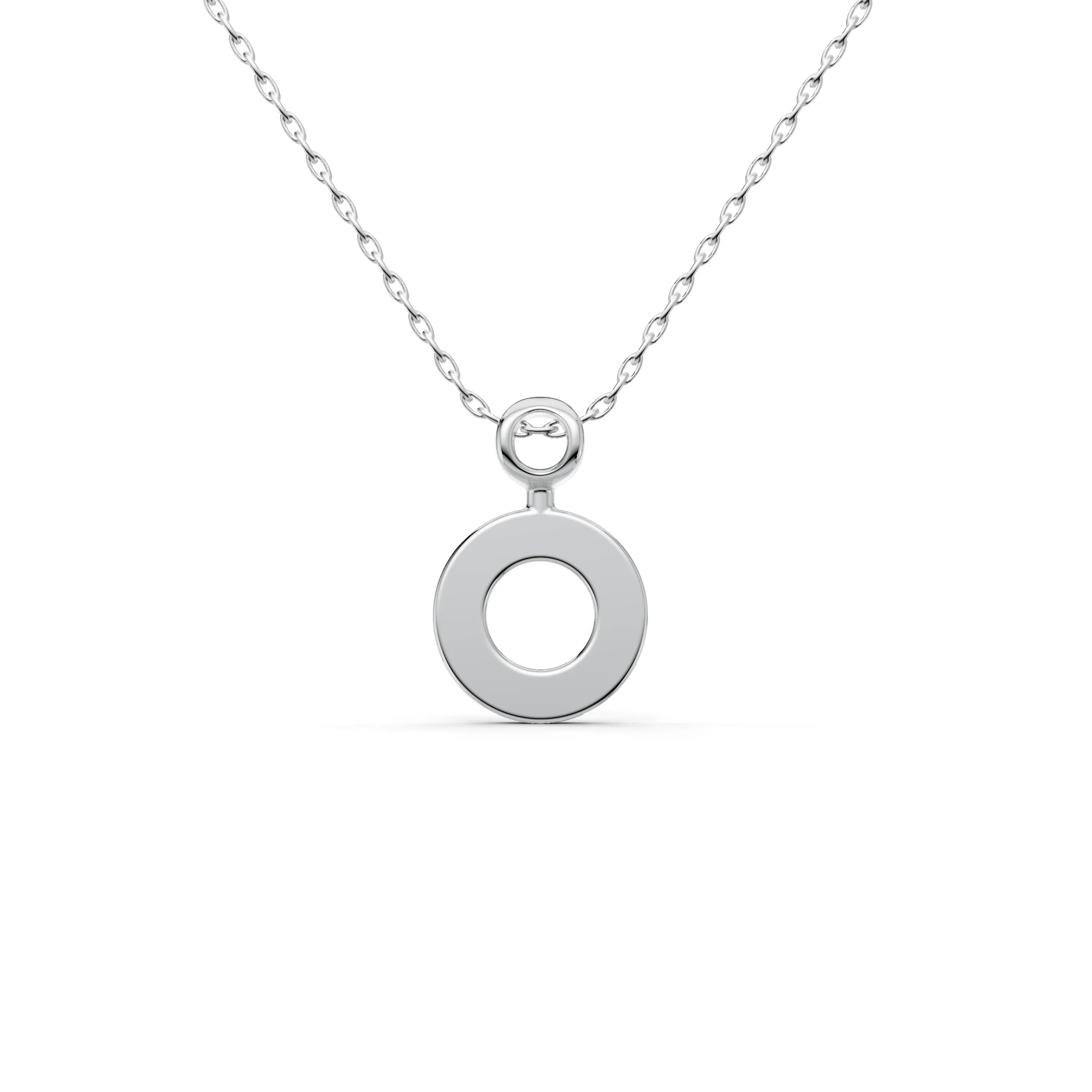 Pargold Solid Gold Exquisite Modern Circle Pendant -Silver_Static_Silver