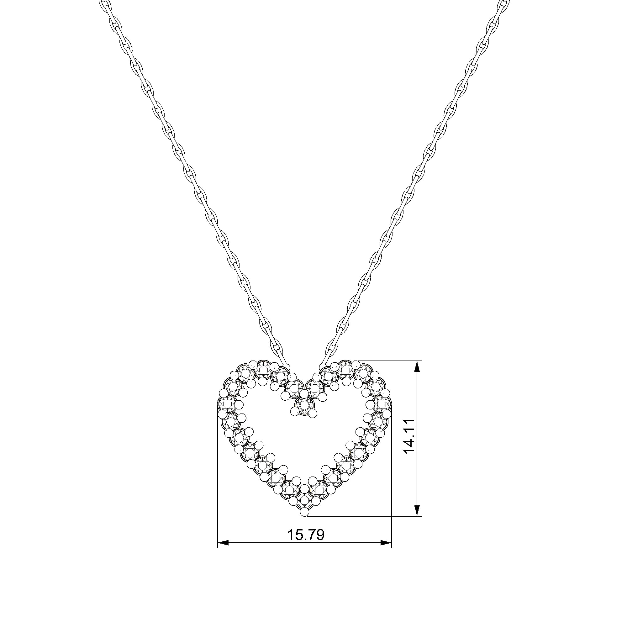 Pargold Solid Gold Charming Radiant Heart Necklace-Static