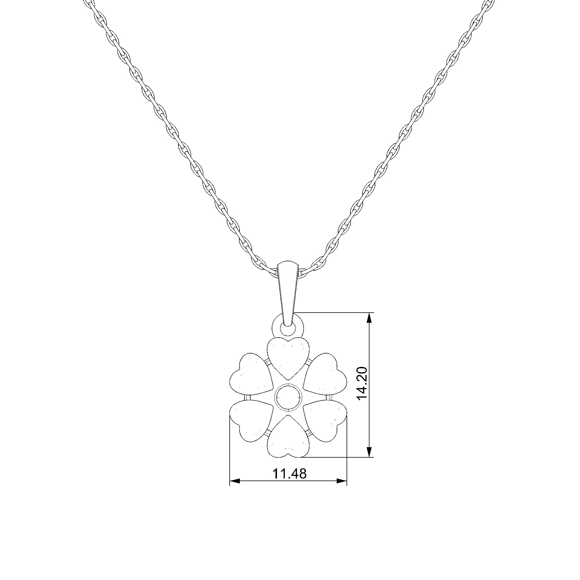 Pargold Solid Gold Heartfelt Bloom Radiant Gemstone Pendant-Static