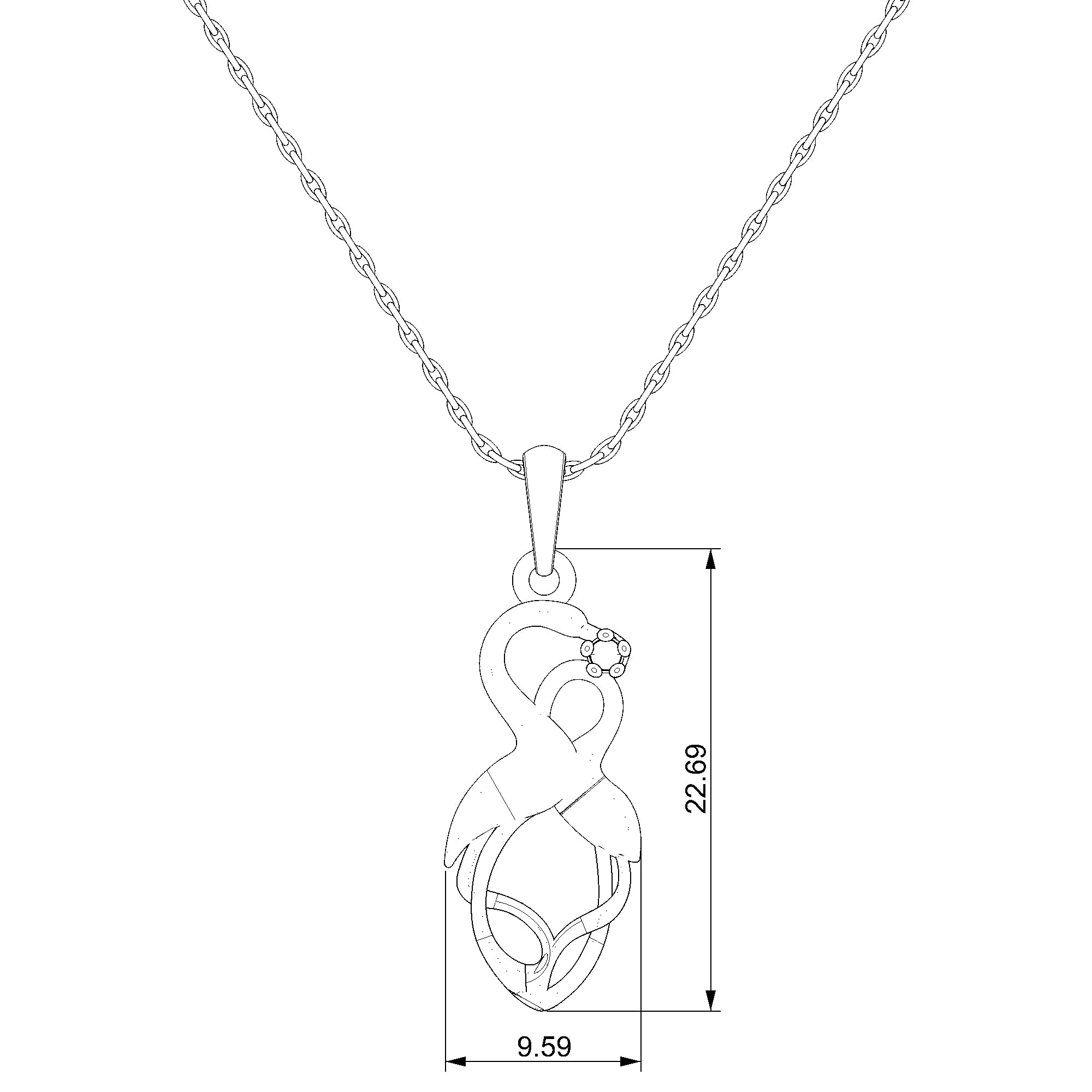 Pargold Solid Gold Elegance In Motion: A Radiant Swan Pendant-Static