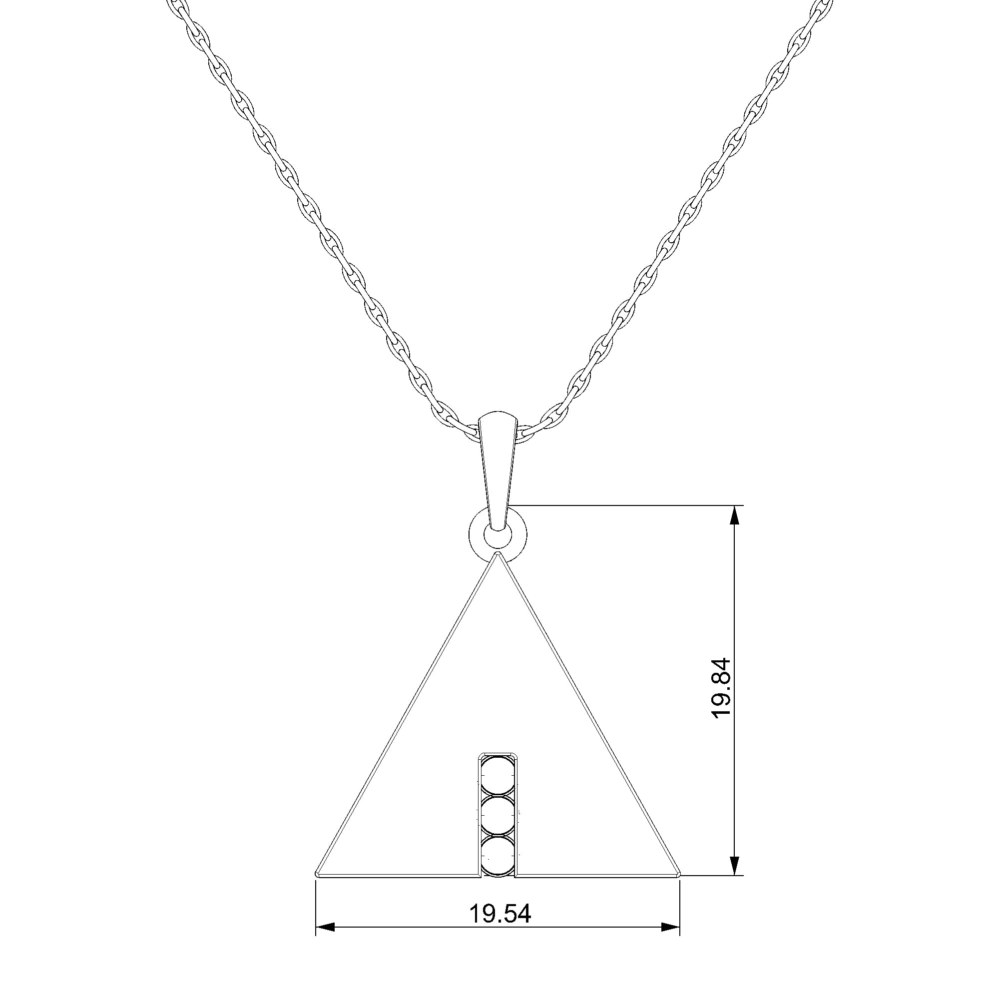 Pargold Solid Gold Elegant Triangular Radiance Pendant-Static