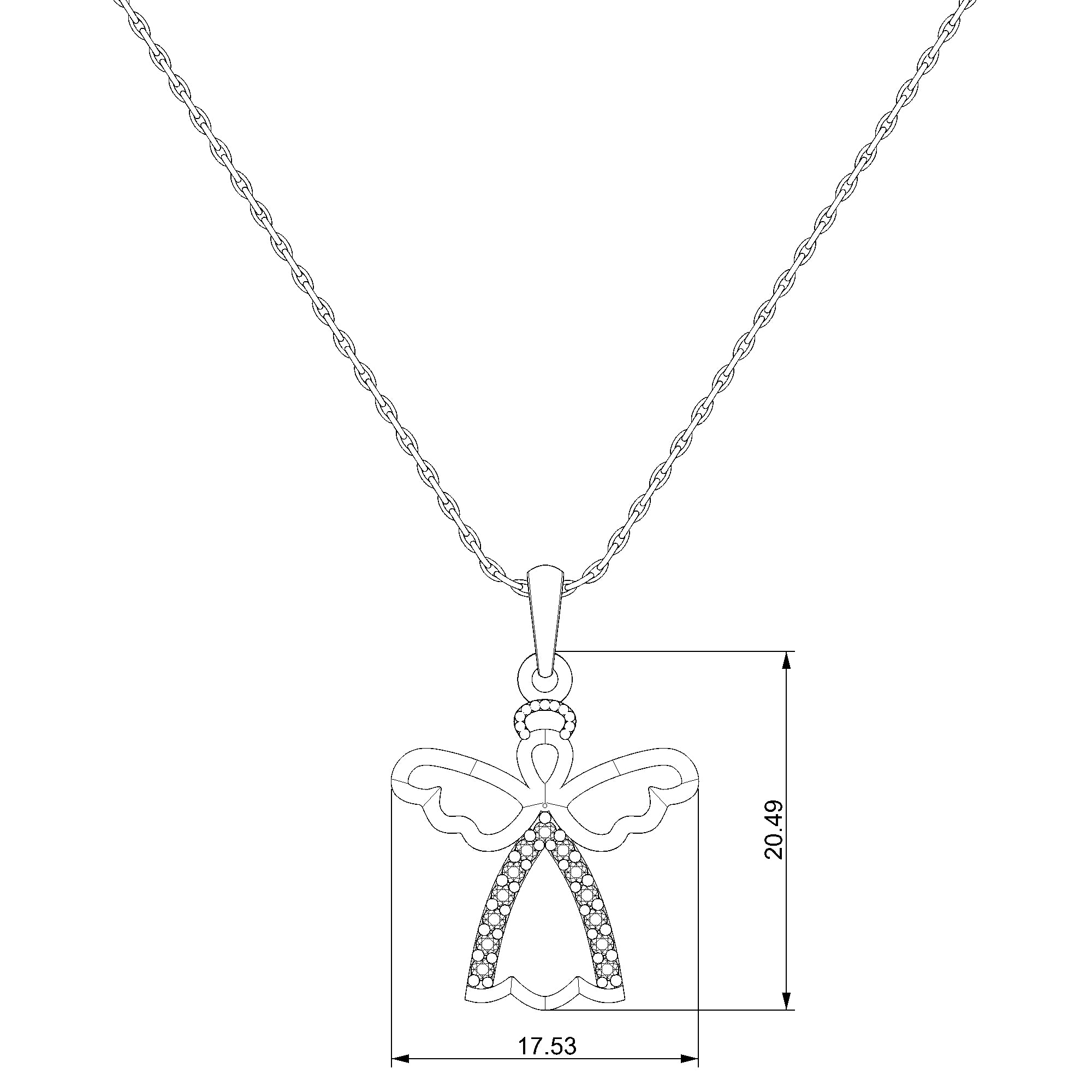 Pargold Solid Gold Guardian Grace Fairy Pendant-Static