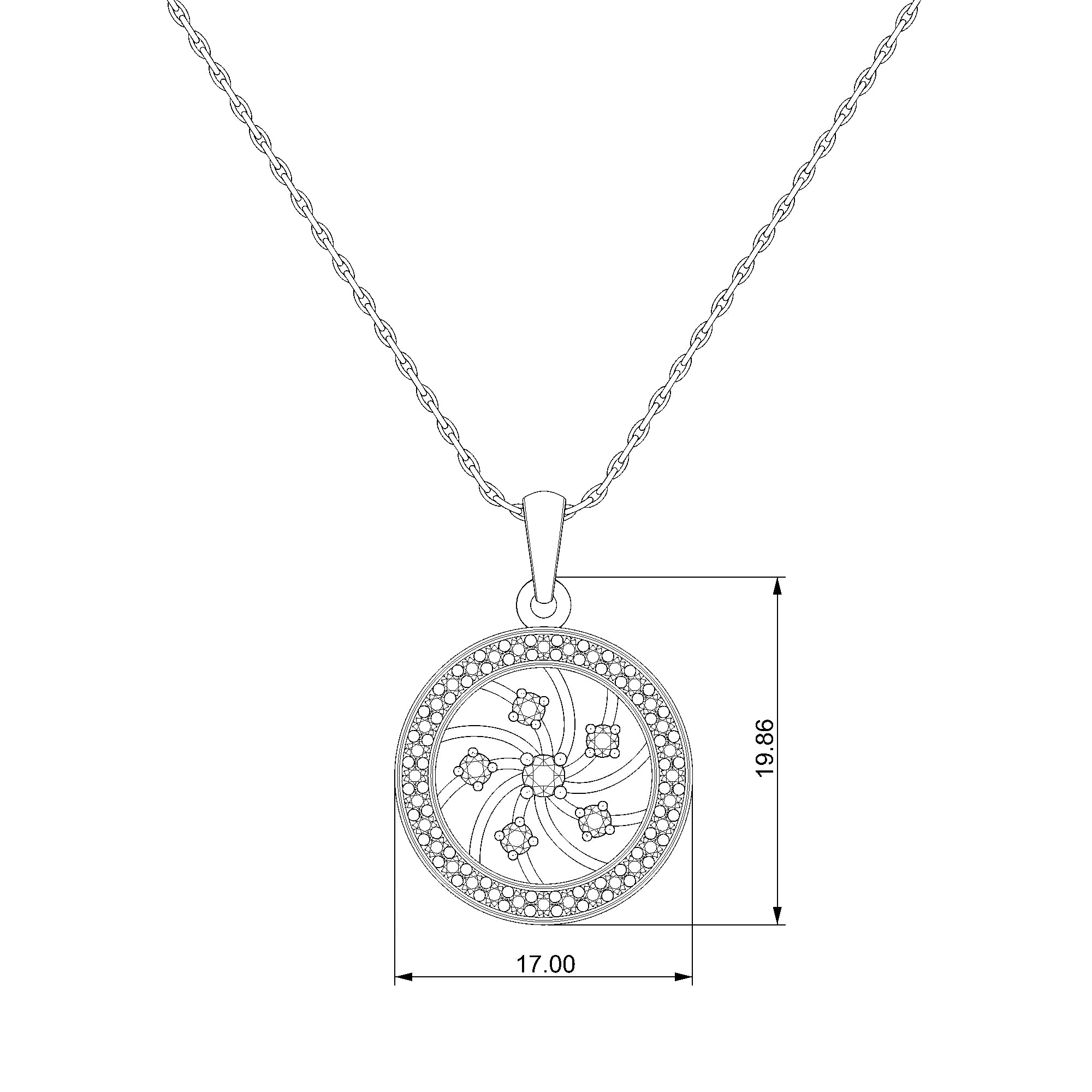 Pargold Solid Gold Golden Spiral Blossom Pendant-Static