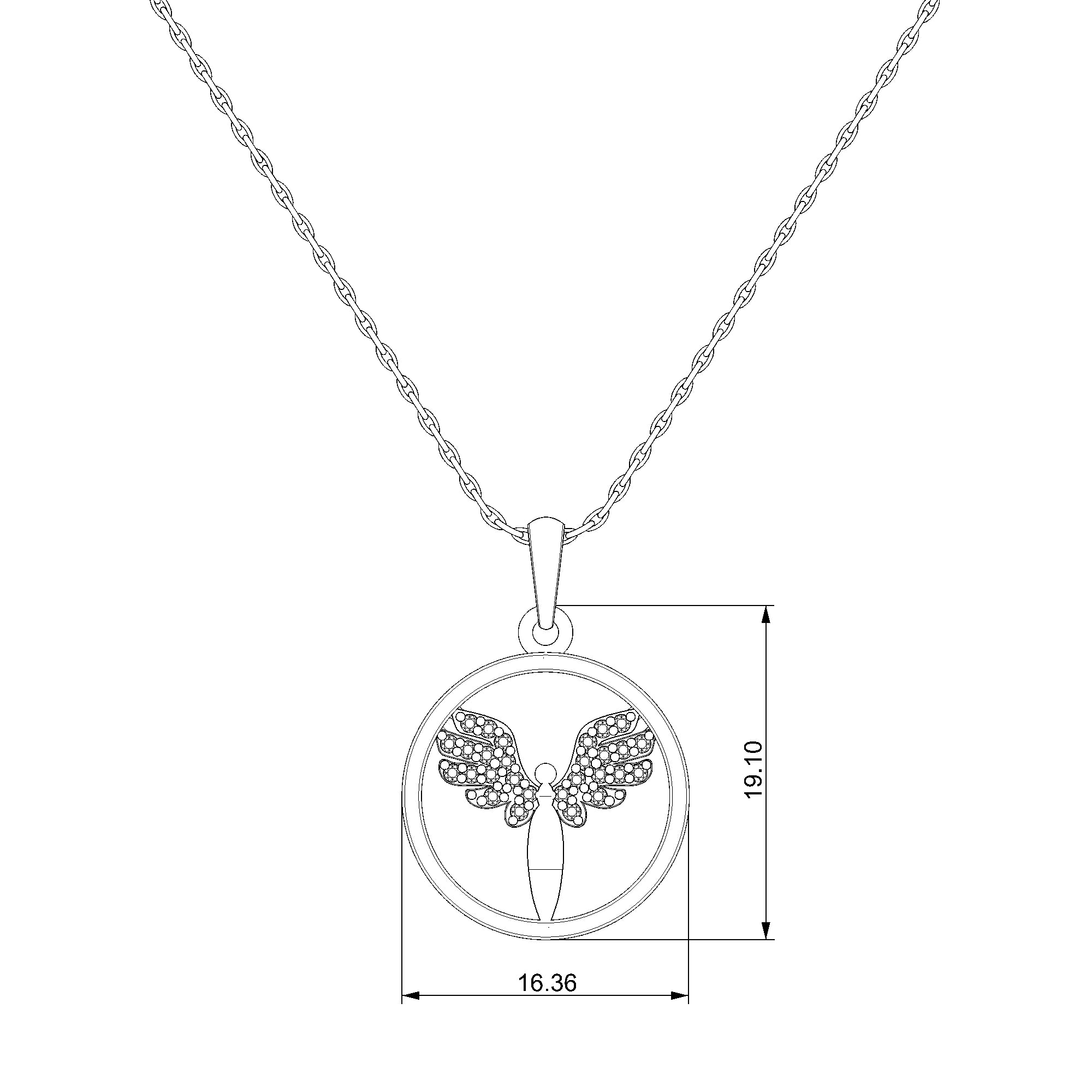 Pargold Solid Gold Winged Harmony Angel Pendant-Static