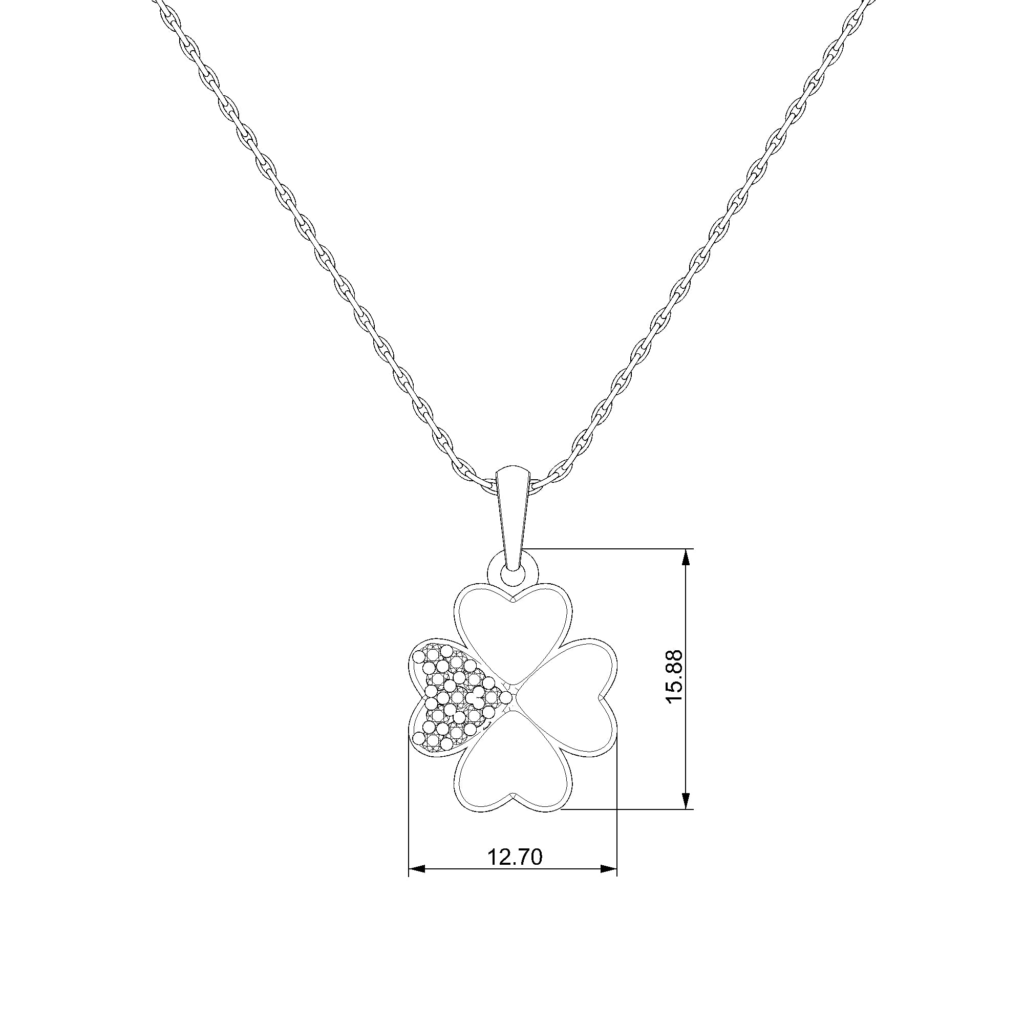 Pargold Solid Gold Clover Spark Charm Pendant-Static