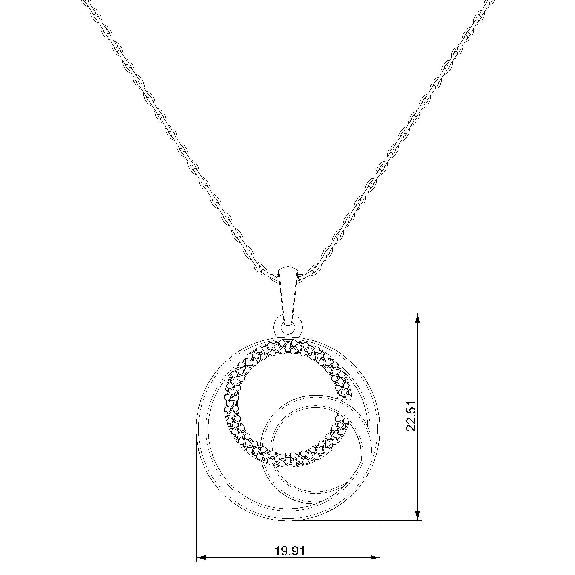 Pargold Solid Gold Entwined Aura Gemstone Pendant-Static