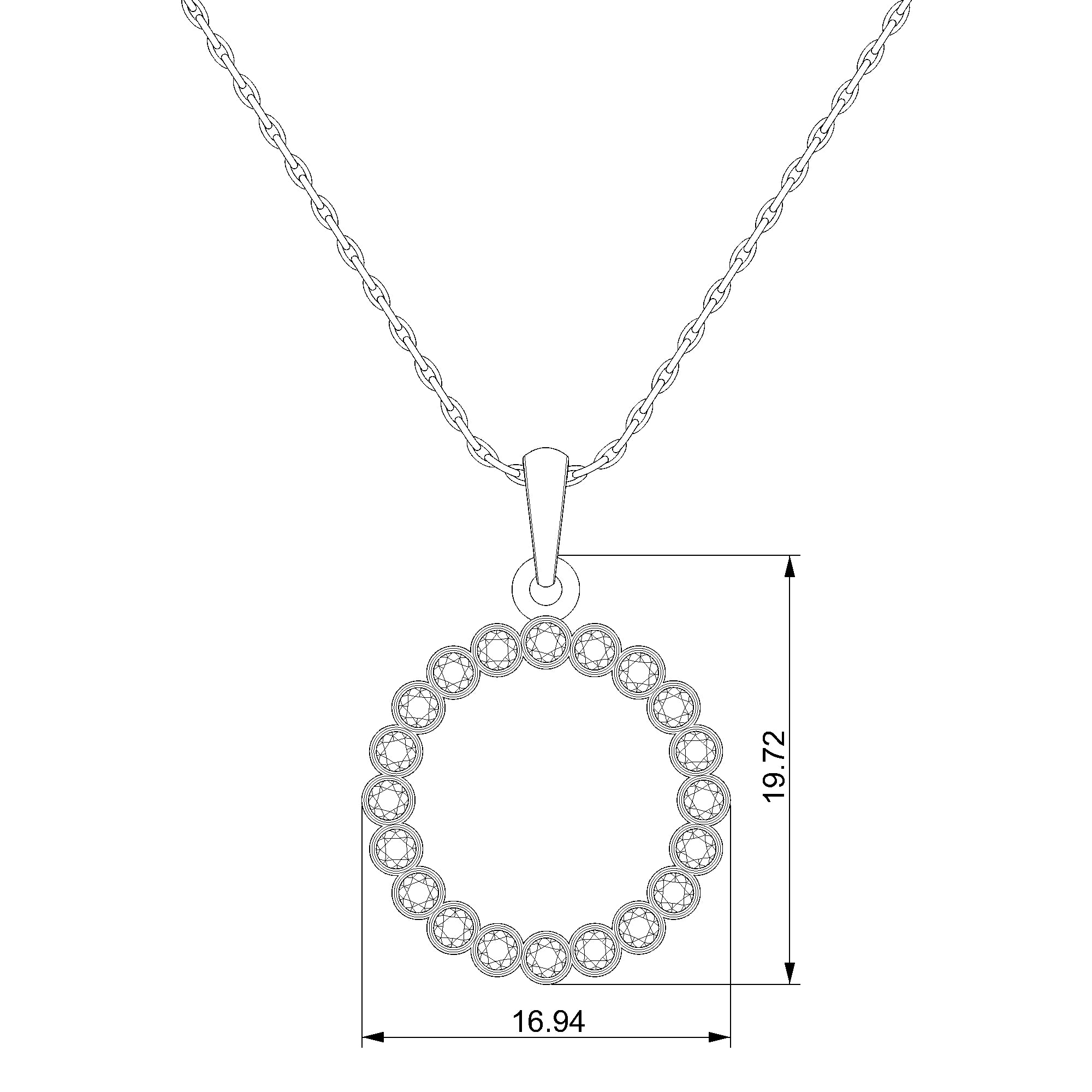 Pargold Solid Gold Enchanted Radiant Halo Pendant-Static